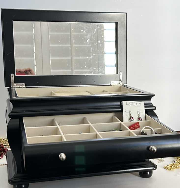 Photo 1 of COSTUME JEWELRY ASSORTMENT AND JEWELRY BOX