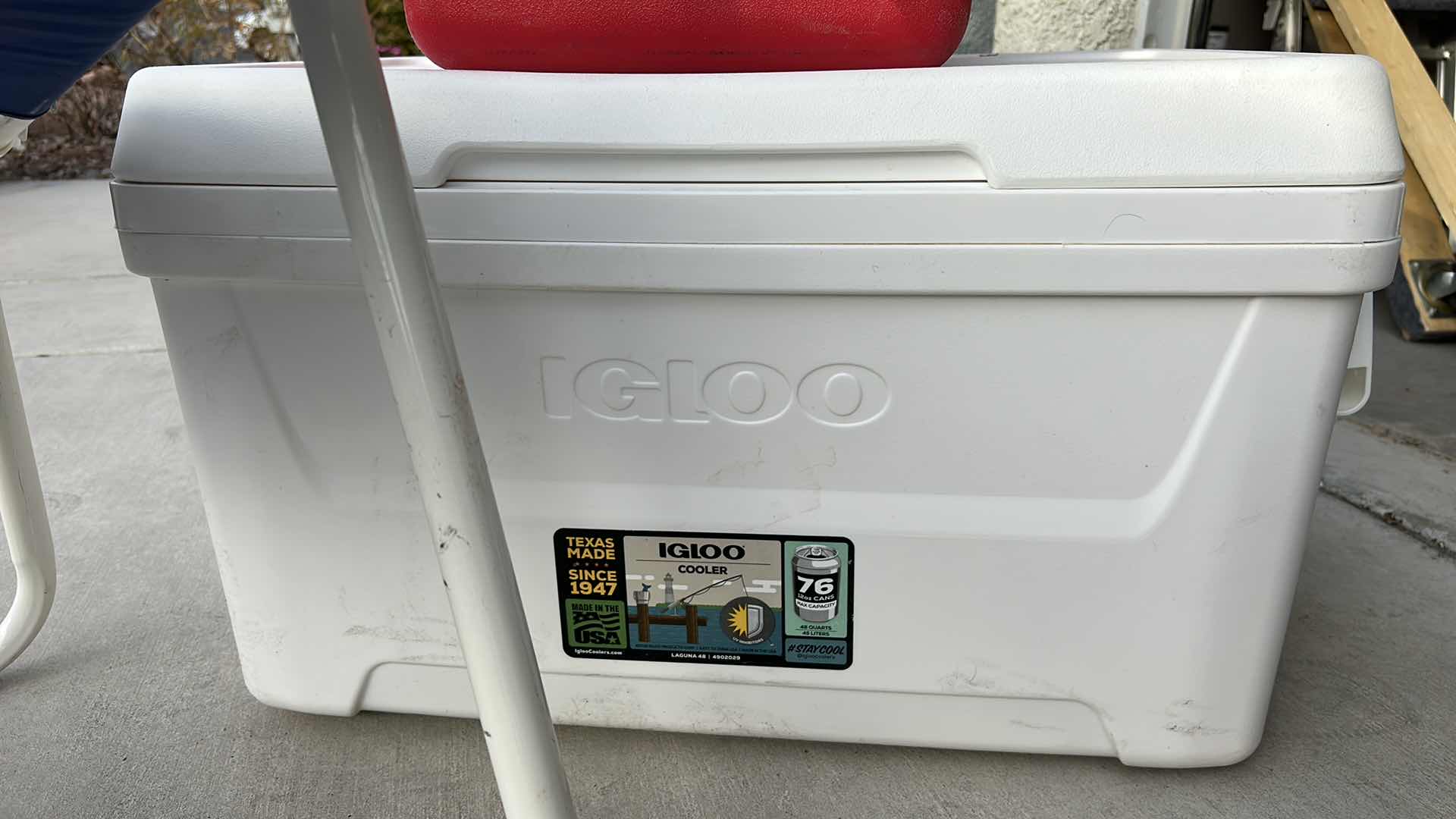 Photo 1 of FOLDING CHAIR, TWO ICE CHESTS AND BASEBALL BAT