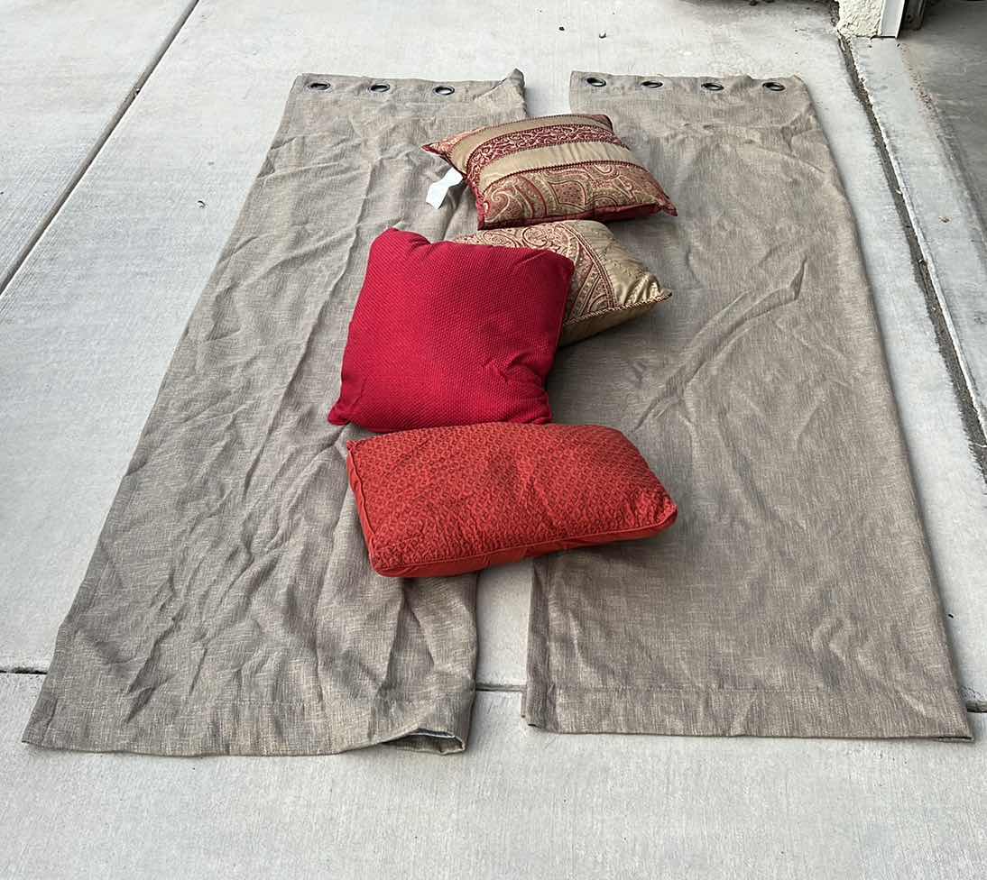 Photo 1 of 2 FULLY LINED DRAPERY PANELS 50” x 84 AND 4 TOSS PILLOWS