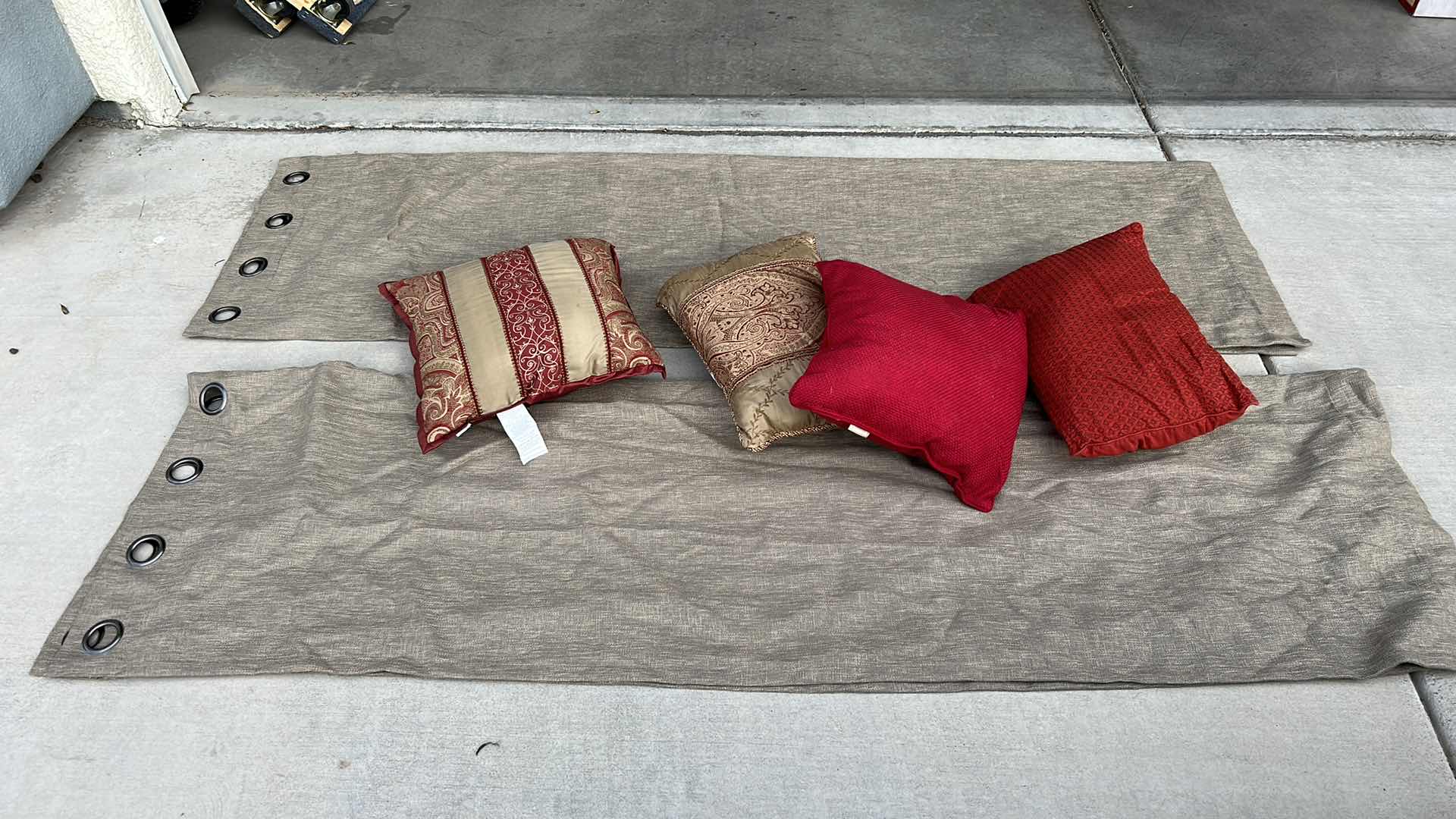 Photo 1 of 2 FULLY LINED DRAPERY PANELS 50” x 84 AND 4 TOSS PILLOWS