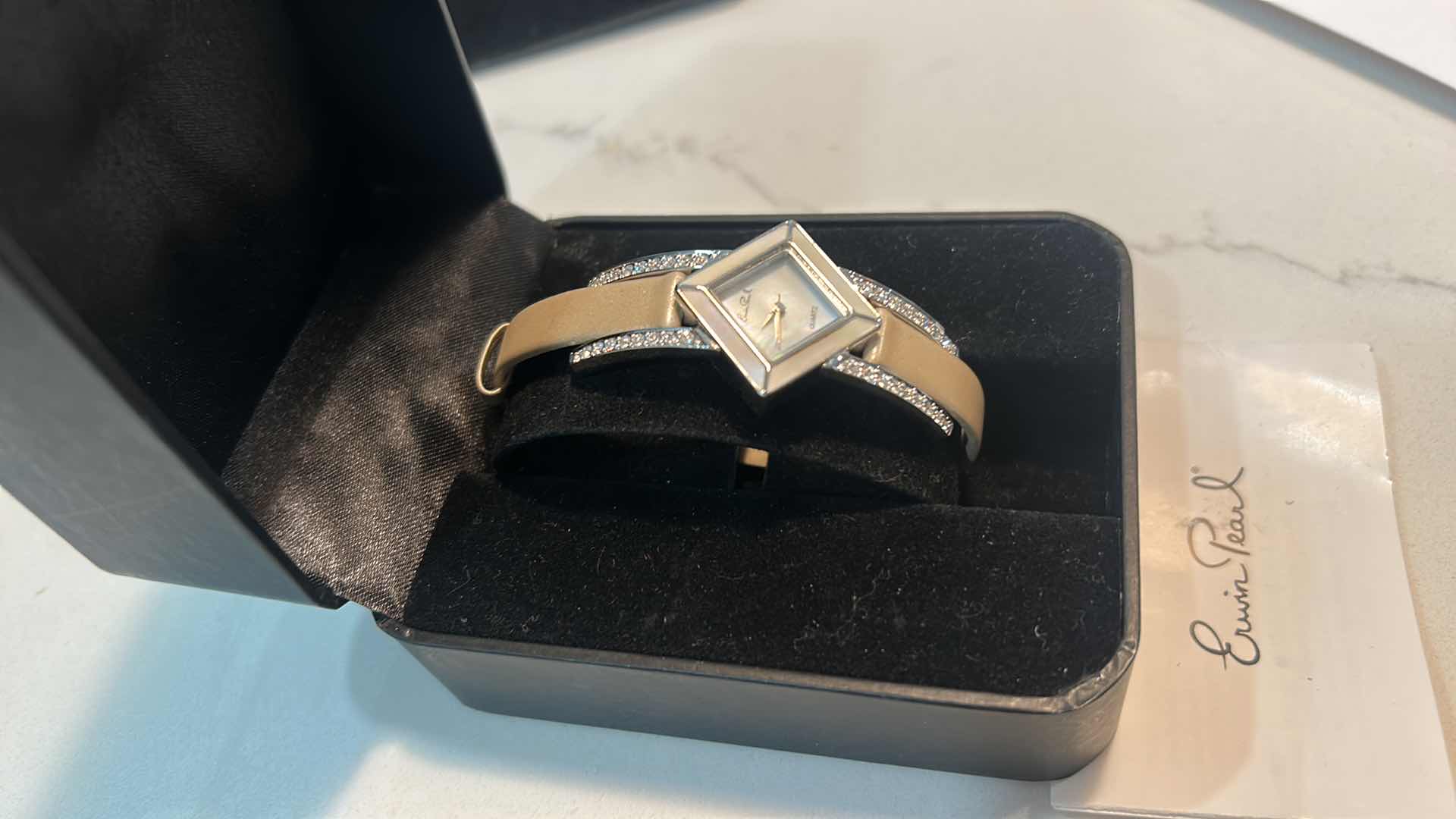 Photo 1 of NEW ERWIN PEARL QUARTZ WOMENS WATCH WITH GENUINE LEATHER BAND