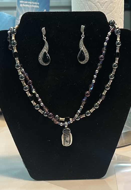 Photo 1 of FINE JEWELRY- STERLING SILVER ASSORTMENT, 2 NECKLACES AND 1 EARRINGS