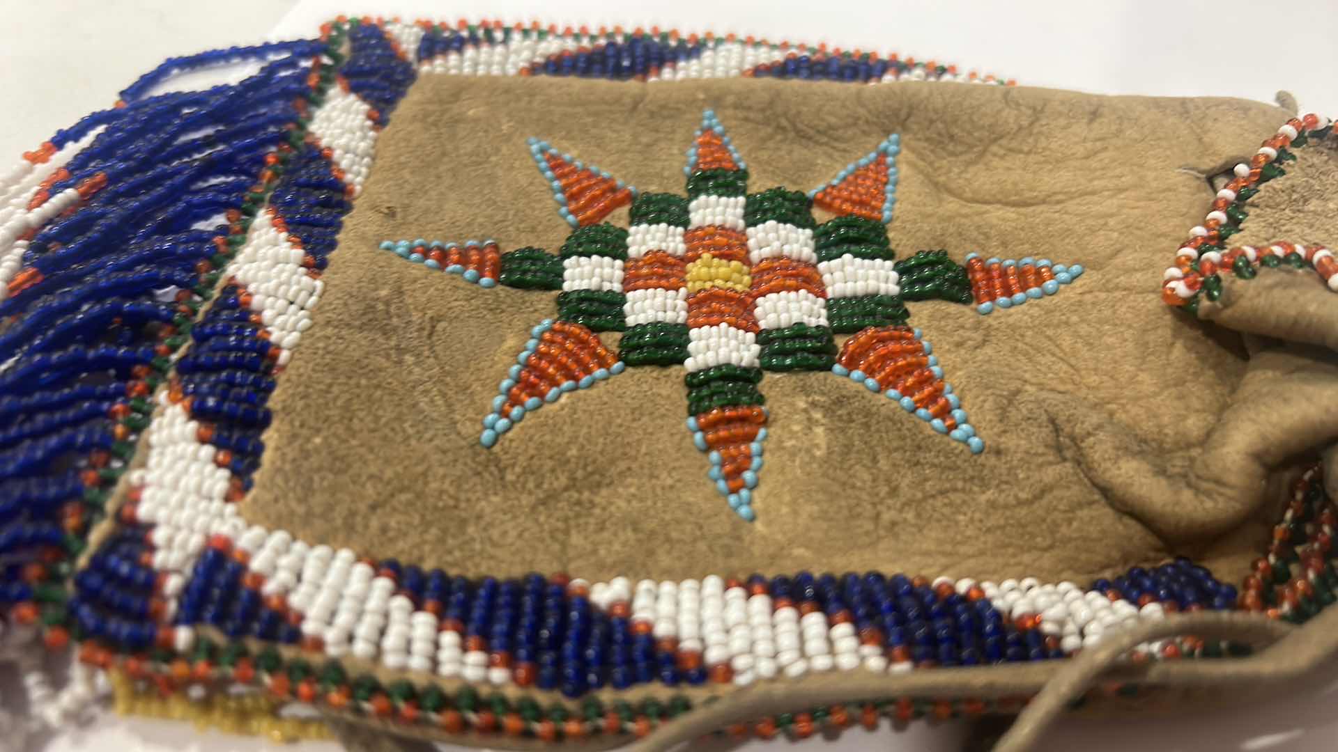 Photo 5 of VINTAGE INDIAN LEATHER BEADED MEDICINE POUCH WITH BOOK