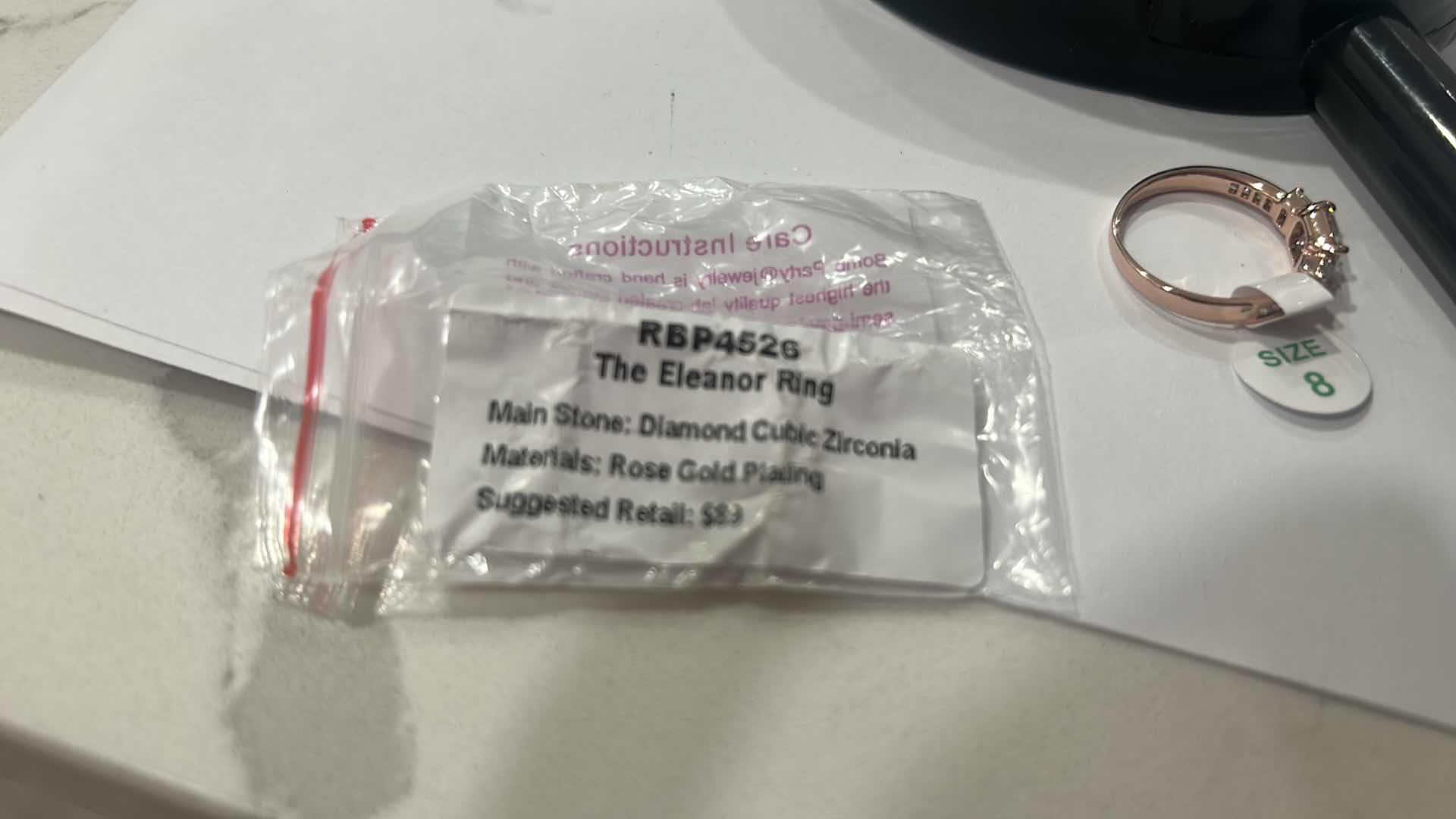 Photo 6 of NEW DIAMOND CUBIC ZIRCONIA ROSE GOLD PLATED RING SIZE 8 $89