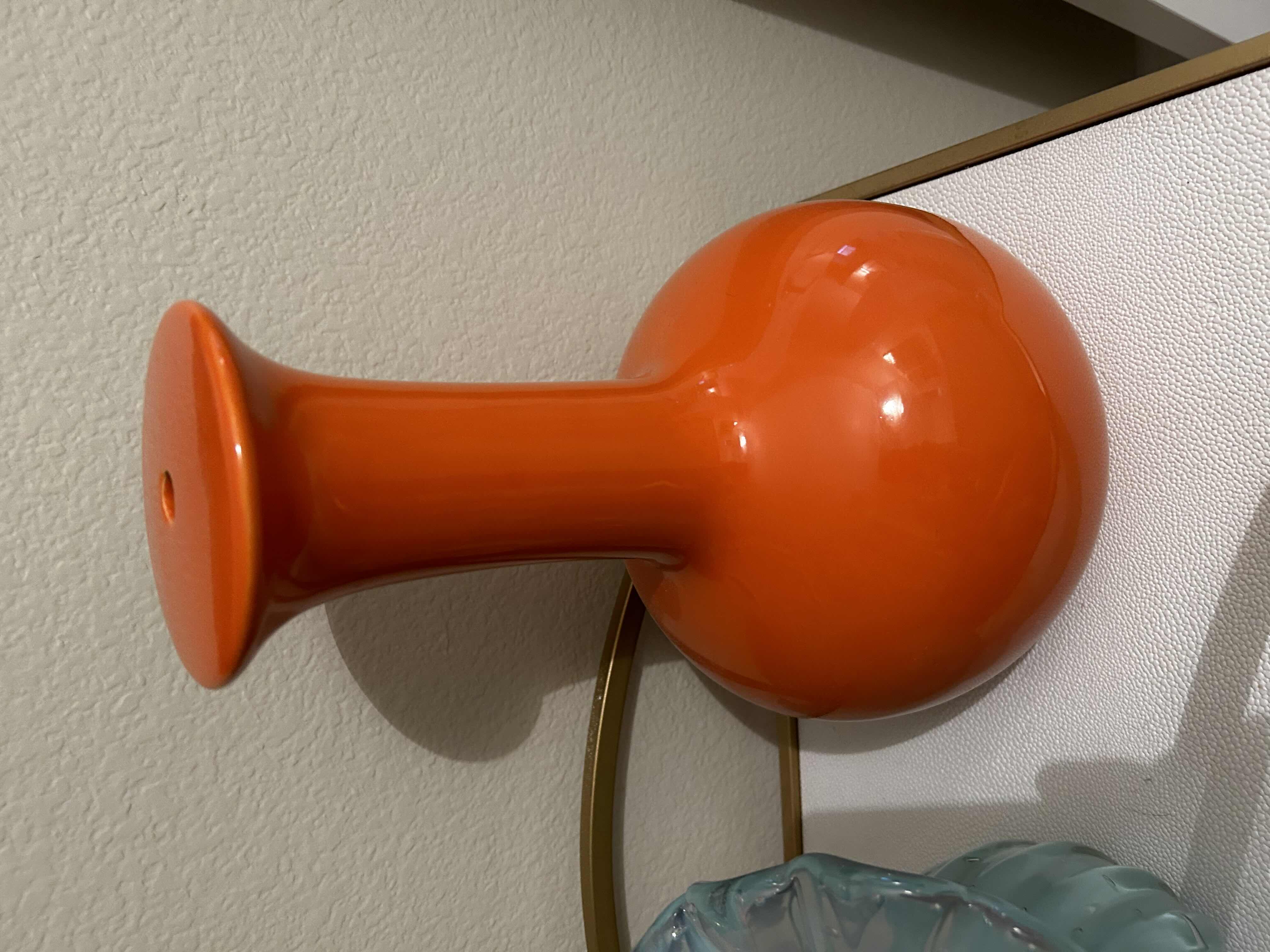 Photo 12 of BATHROOM ENSEMBLE INCLUDES- DRAPERY PANELS, 2 ARTWORK, ORANGE VASE AND GOLD HAMMERED MIRROR ON STAND, 2 BLACK AND WHITE TALL JARS WITH LIDS AND BLUE GLASS VASE (CART NOT INCLUDED) LARGEST FRAMED ARTWORK 3’ x 46”