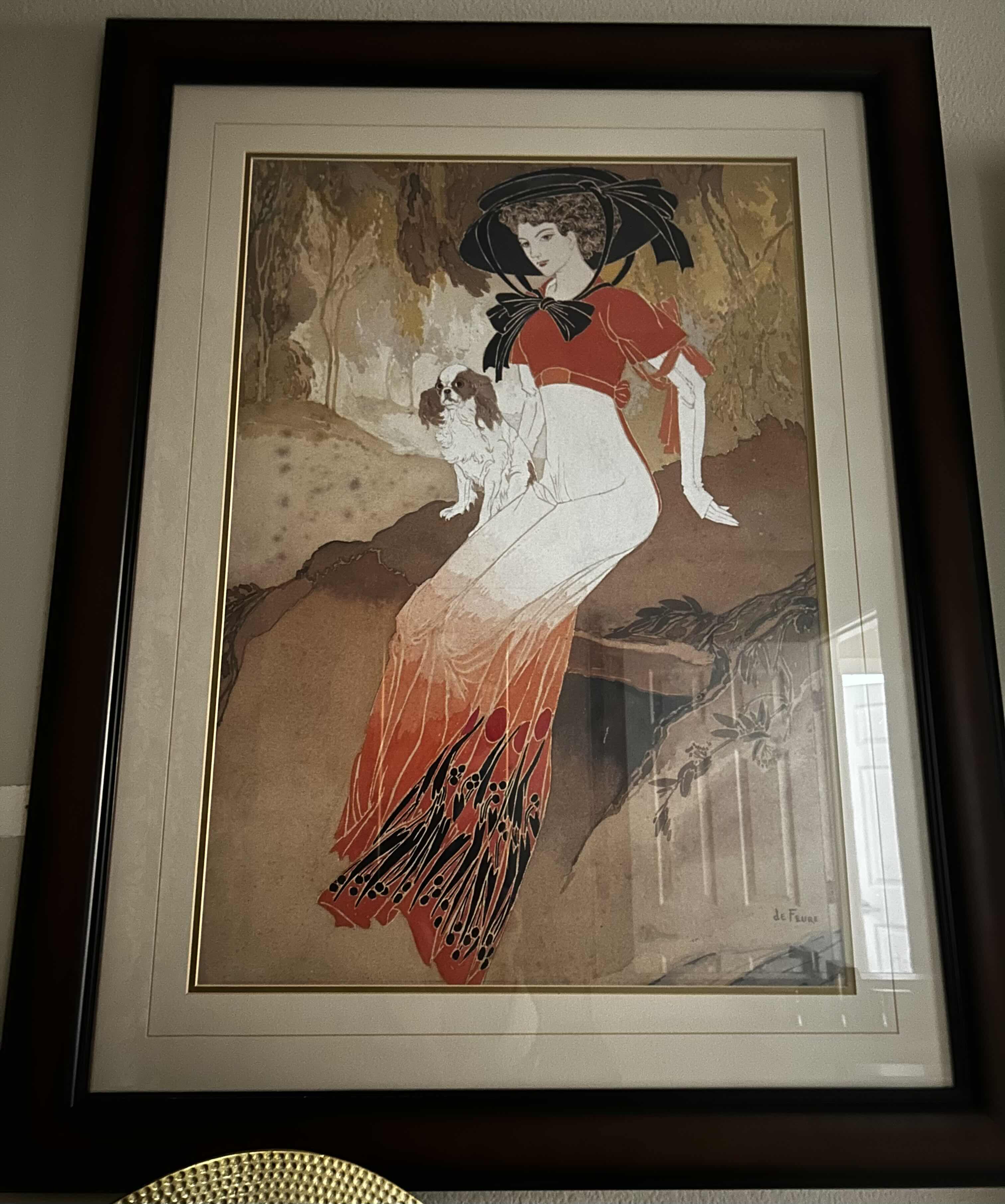 Photo 10 of BATHROOM ENSEMBLE INCLUDES- DRAPERY PANELS, 2 ARTWORK, ORANGE VASE AND GOLD HAMMERED MIRROR ON STAND, 2 BLACK AND WHITE TALL JARS WITH LIDS AND BLUE GLASS VASE (CART NOT INCLUDED) LARGEST FRAMED ARTWORK 3’ x 46”