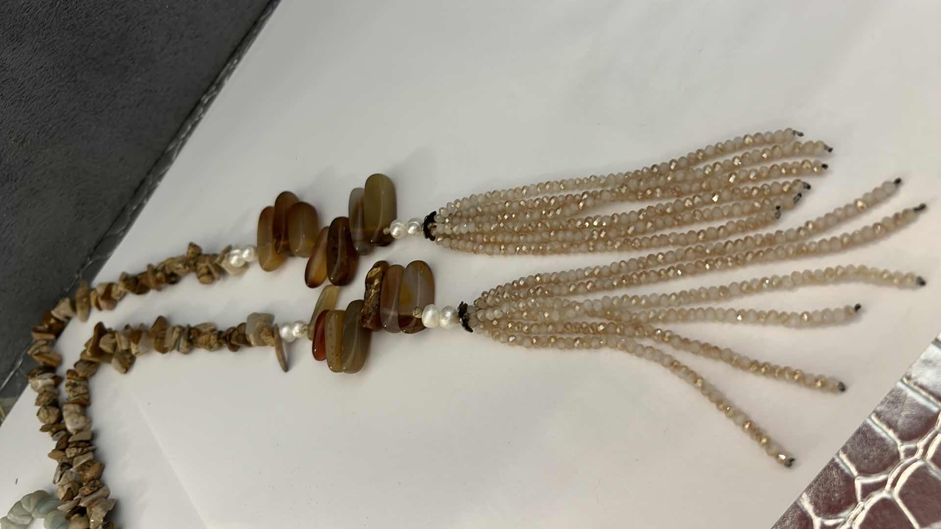 Photo 1 of 3 - VERY UNIQUE NATURAL STONE AND PEARL NECKLACES