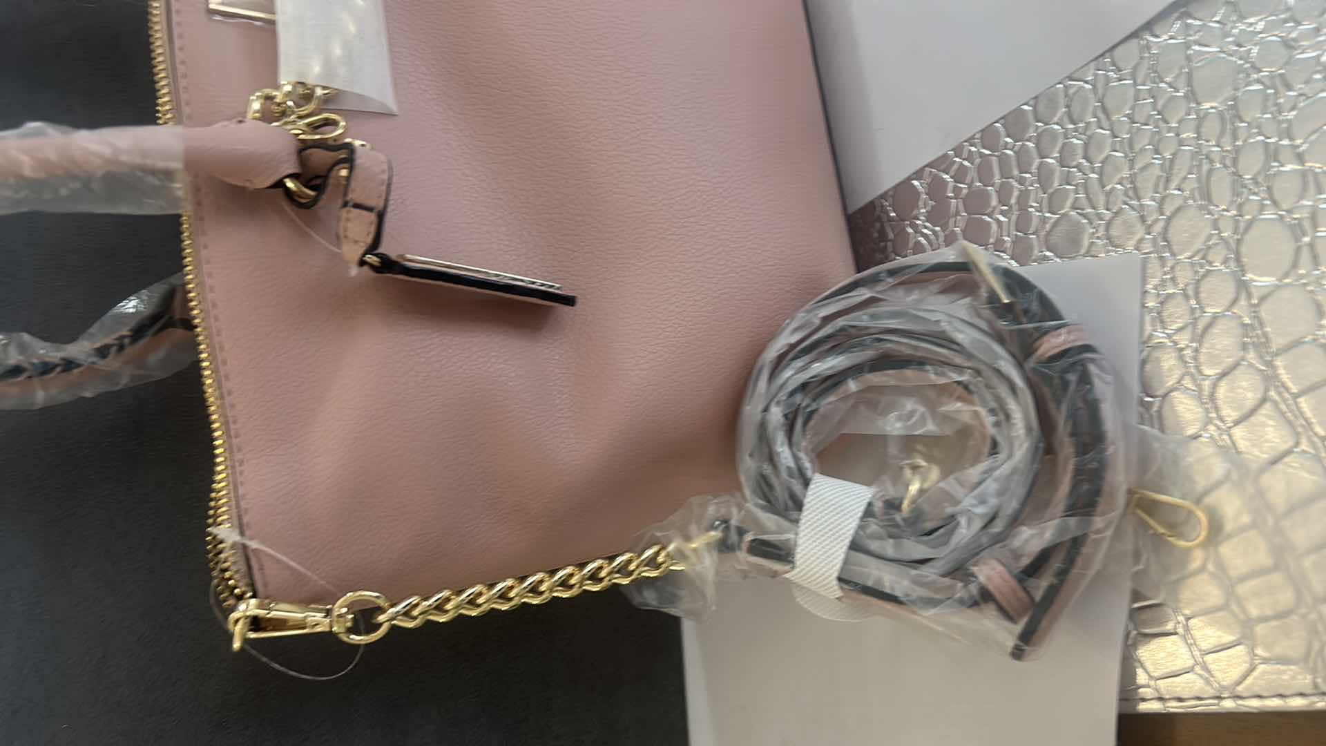 Photo 8 of NEW VICTORIA SECRETS LIGHT ROSE PURSE WITH GOLD ACCENTS $78