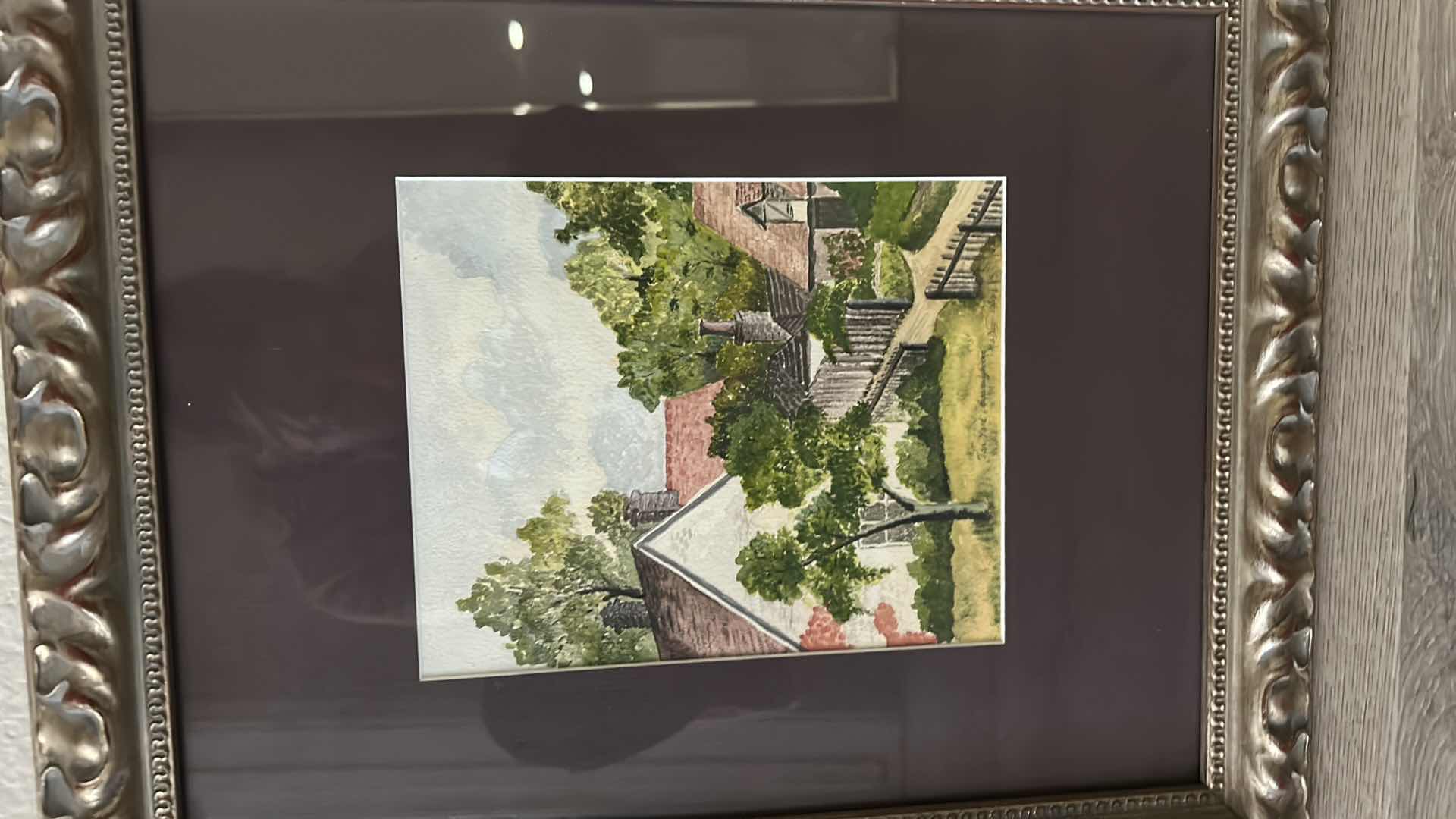 Photo 1 of WALL DECOR- SIGNED DATED WATER COLOR, “TAN YARD BASSINGBOURN” BY MS DAY 1909, FRAMED ARTWORK 14” x 17”