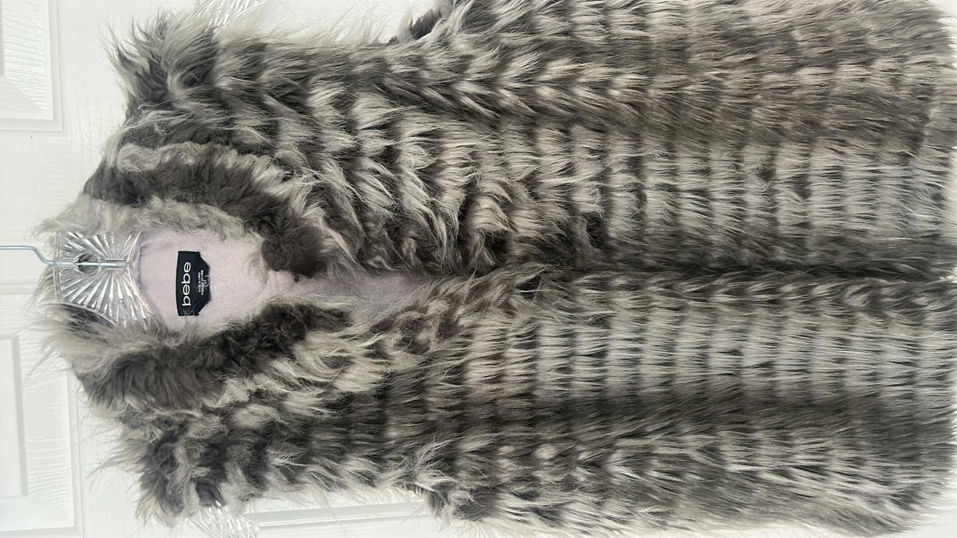 Photo 1 of WOMENS GRAY AND BLACK FAUX FUR VEST SIZE S