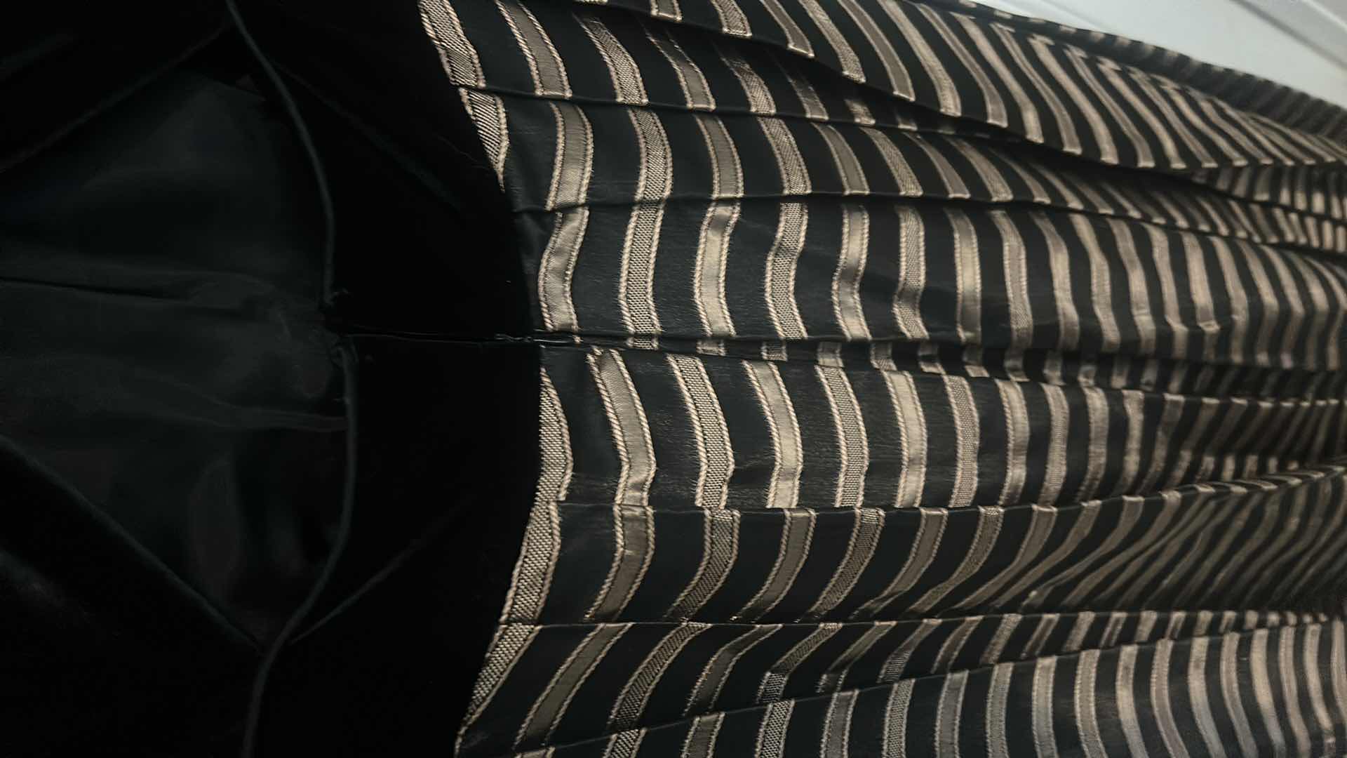 Photo 1 of WOMENS FORMAL FLOOR LENGTH EVER BEAUTY EVENING GOWN, BLACK VELVET TOP WITH PLEATED BLACK AND GOLD SKIRT SIZE 8