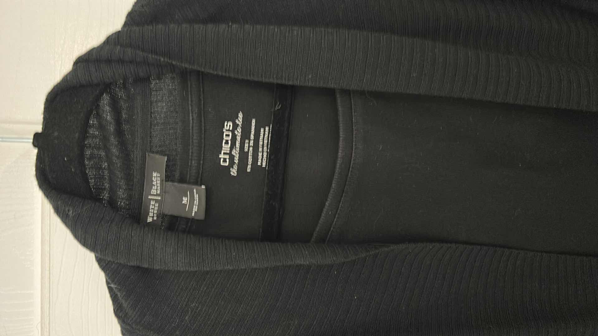 Photo 1 of WOMENSWEAR- CHICOS & WHITE HOUSE BLACK MARKET LONG FLOWING OPEN SWEATER CARDIGAN SIZE MED AND THE ULTIMATE TEE SIZE 1