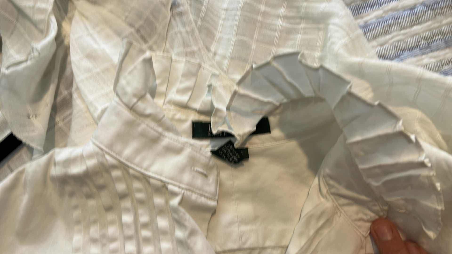 View 10 of DESIGNER WOMENSWEAR- ANNE FONTOINE PARIS EUROPEAN SIZE 38 RUFFLED BLOUSE AND RALPH LAUREN BLOUSE SIZE SMALL
