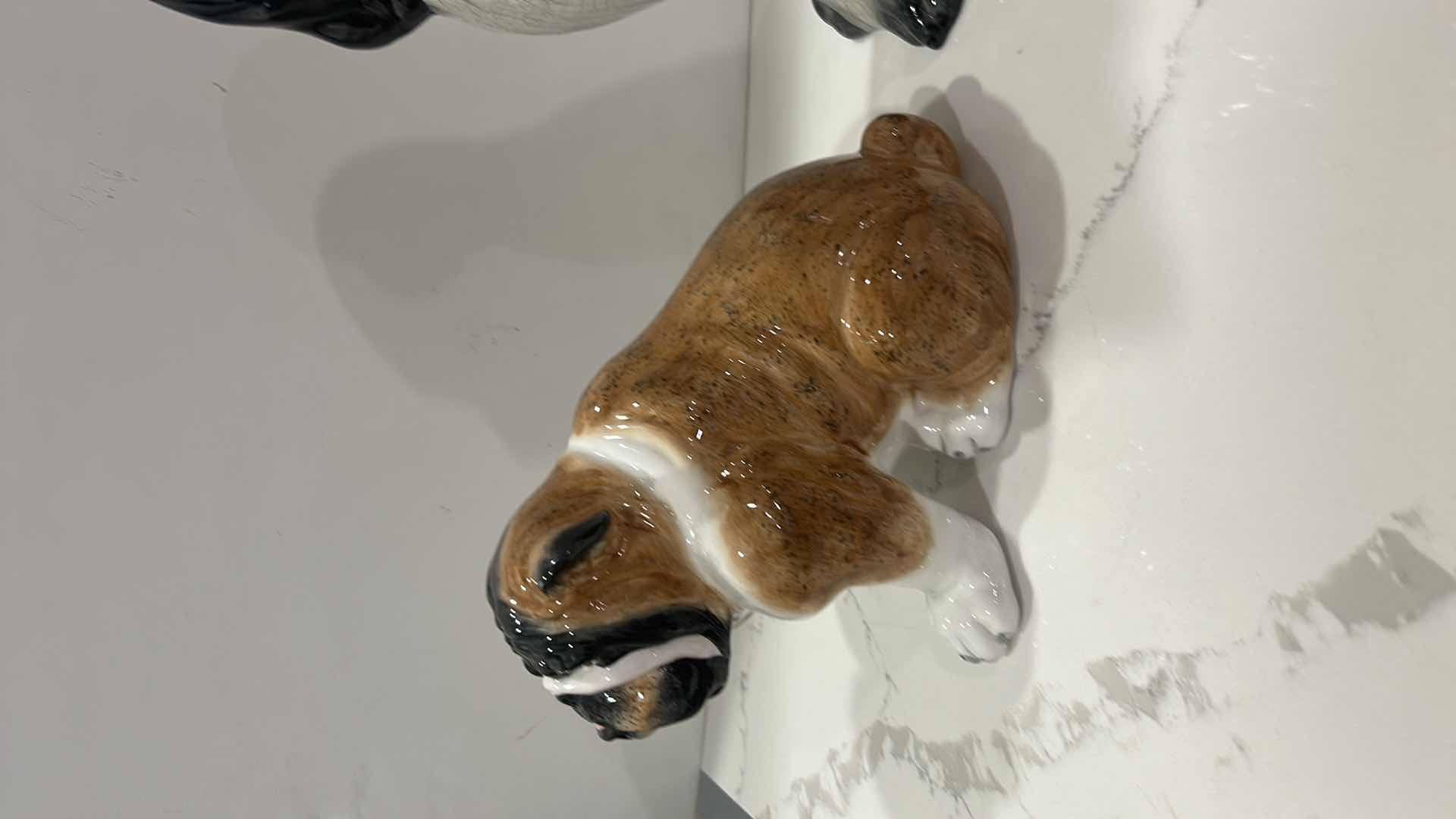 Photo 1 of 2 PORCELAIN DOG FIGURINES TALLEST 12”