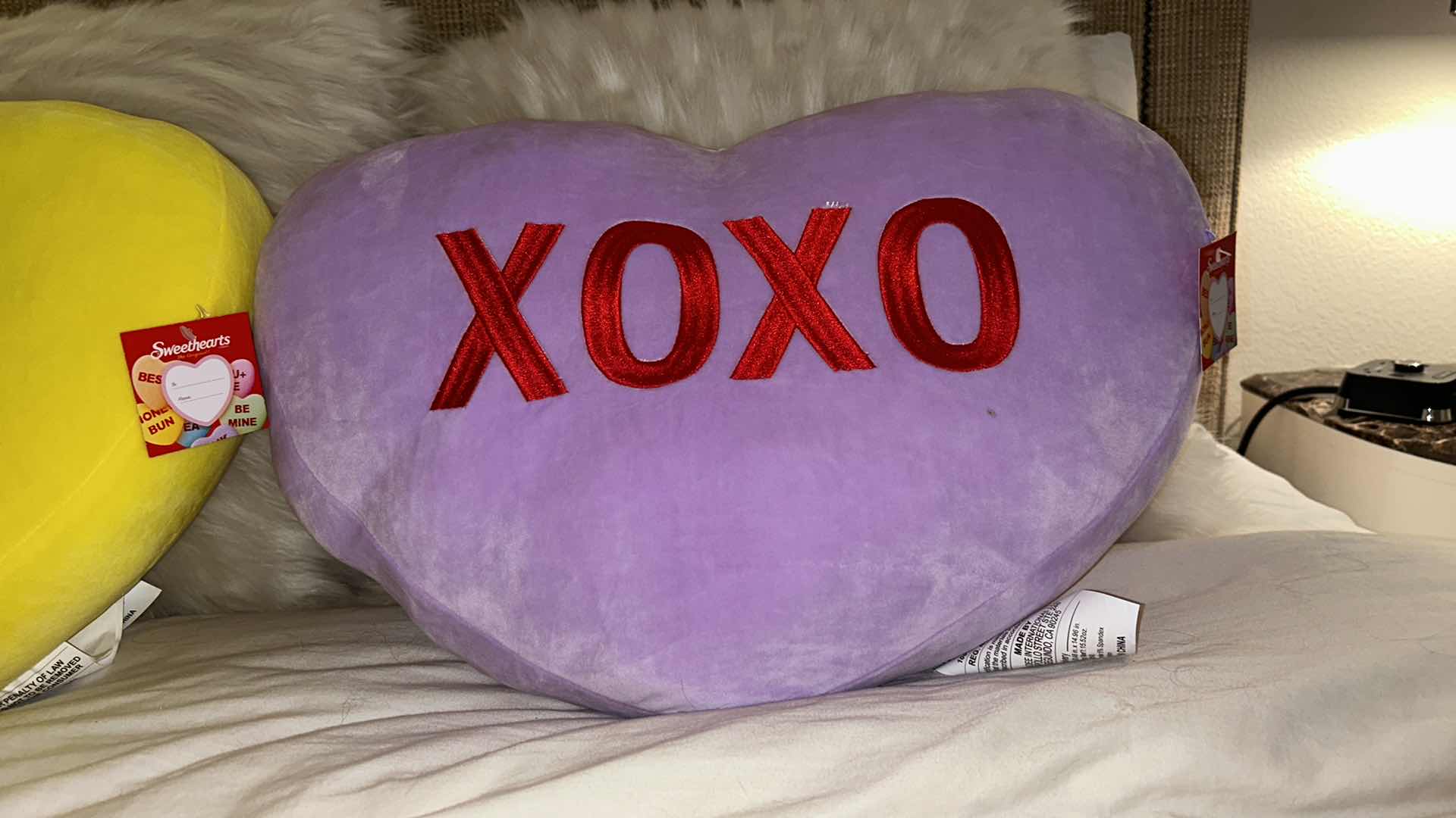 Photo 1 of TWO NEW SUPER SOFT SQUISHY SWEETHEART PILLOWS 22” x 15”