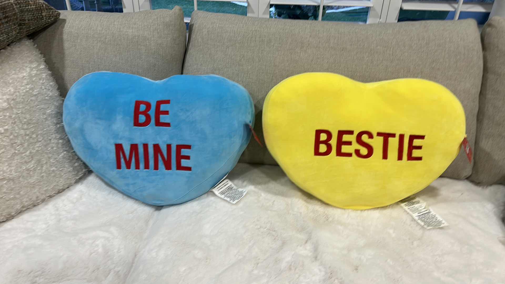 Photo 4 of TWO NEW SUPER SOFT SQUISHY SWEETHEART PILLOWS 22” x 15”