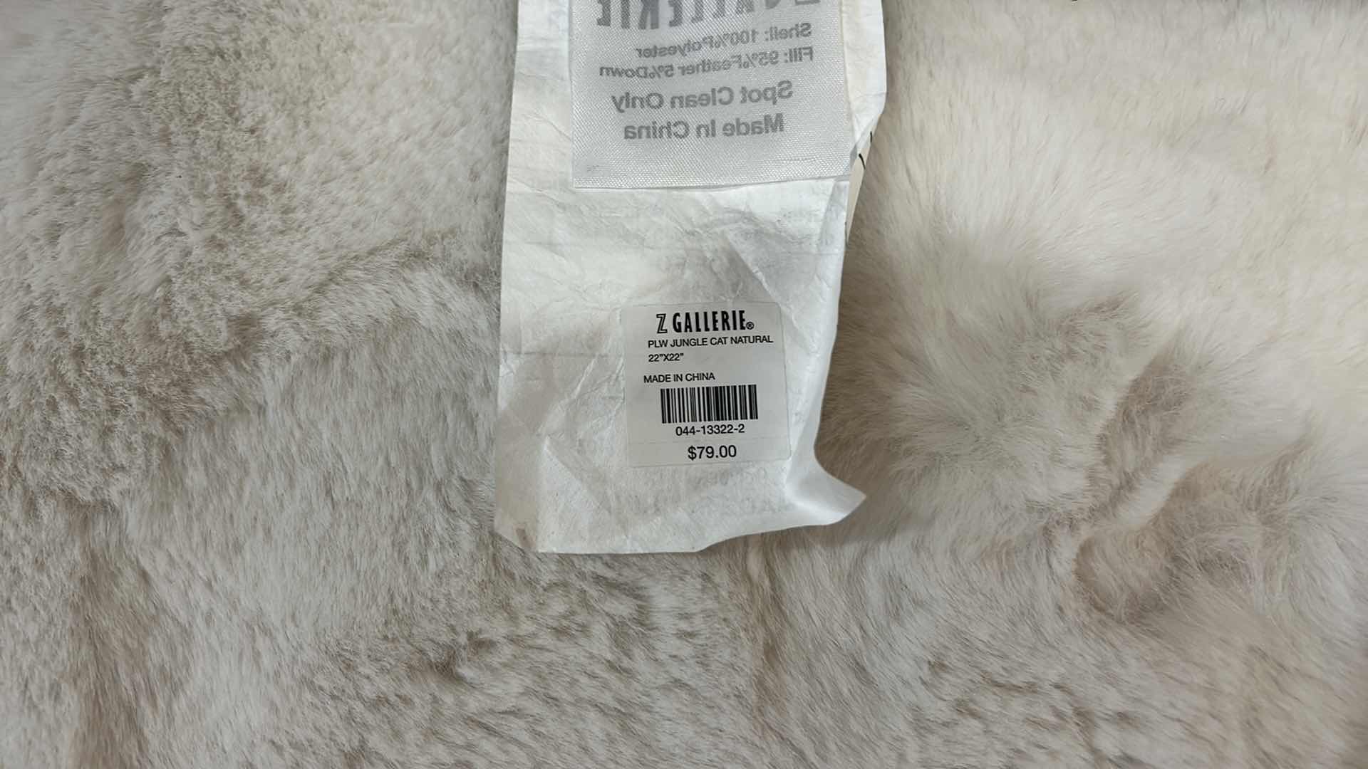 Photo 1 of Z GALLERIE PILLOW 22” x 22” $79