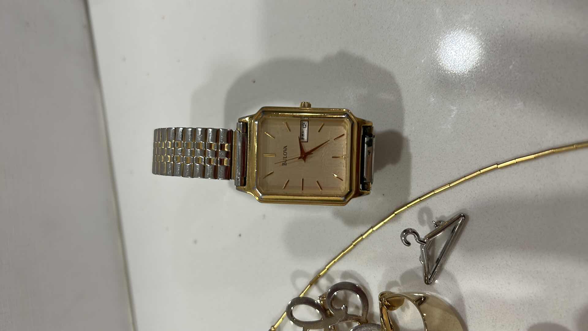 Photo 1 of MISC COSTUME JEWELRY ASSORTMENT AND MENS BULOVA WATCH (NEEDS BATTERY)