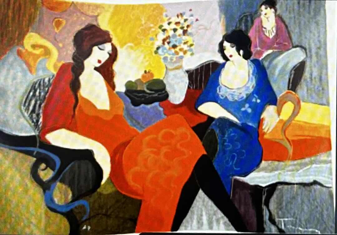 Photo 1 of RARE UNFRAMED TARKAY ARTIST PROOF SERIGRAPH ON PAPER "THE SECRET', SIGNED 30" X 23 ARTWORK WITH COA