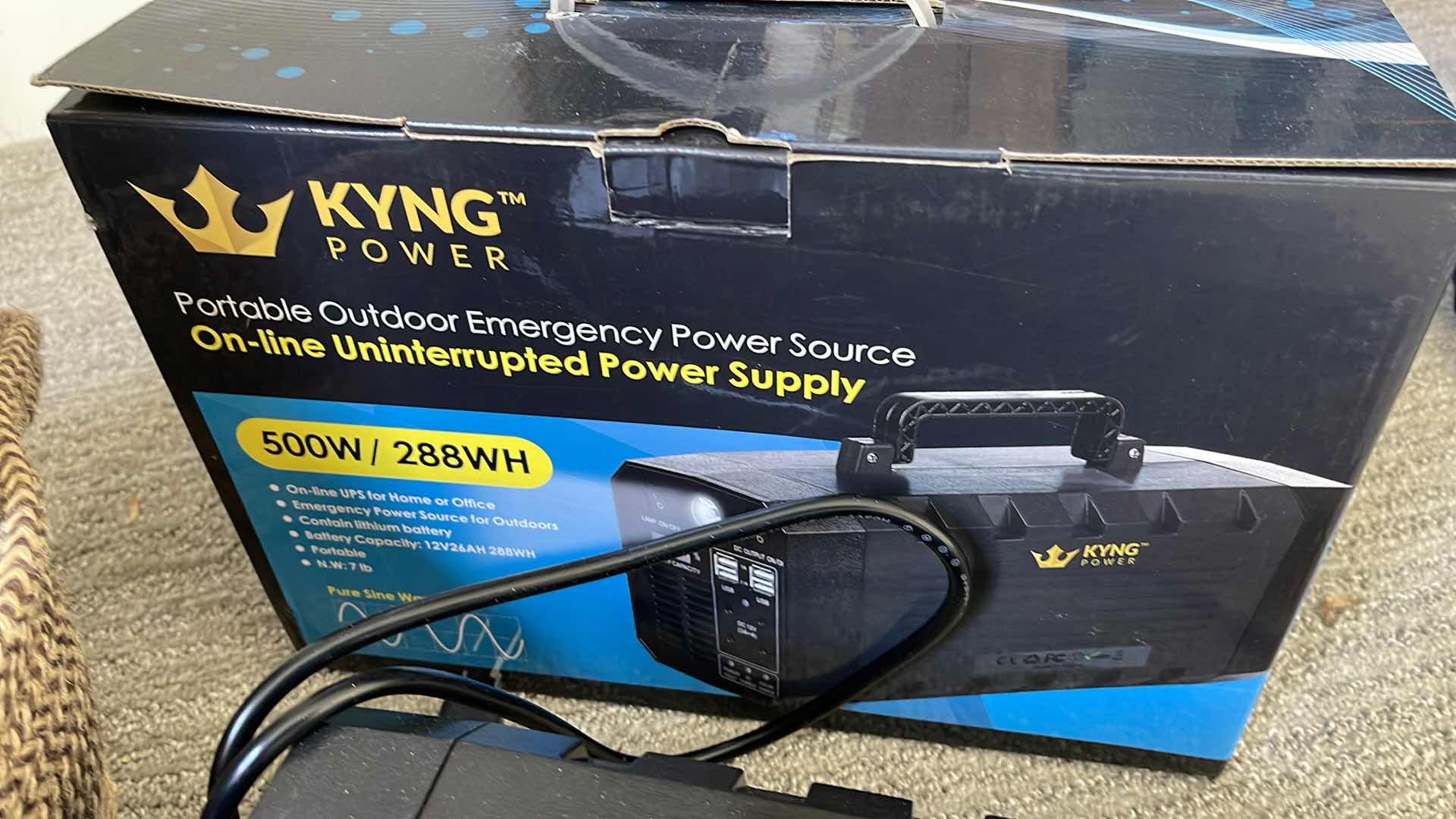 Photo 1 of ASSORTED ELECTRONICS PORTABLE OUTDOOR POWER SOURCE, SECURITY CAMERA, LED LIGHT PANEL AND POWER CORDS