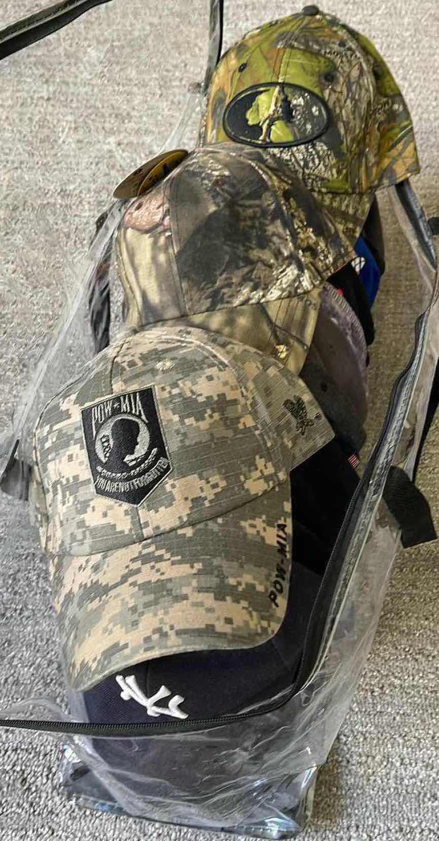 Photo 1 of ASSORTED SPORTS/TRUCKER CAPS WITH STORAGE CASE #3