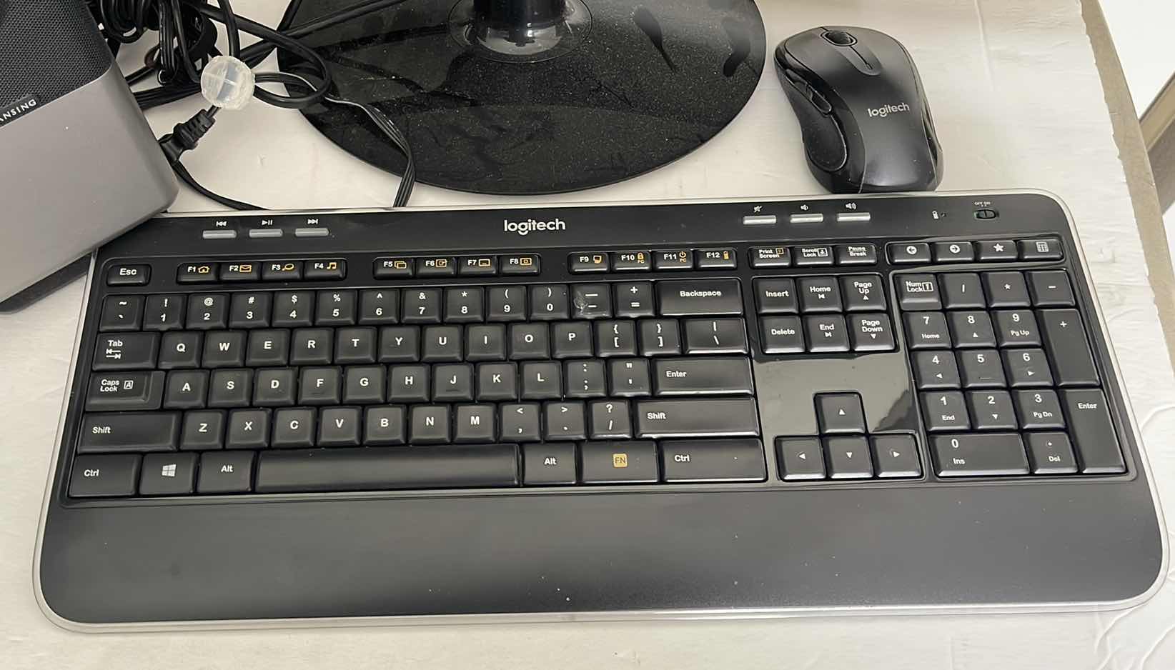 Photo 1 of LG 20” COMPUTER MONITOR, LOGITECH MOUSE & KEYBOARD AND ALTEC LANSING SPEAKERS