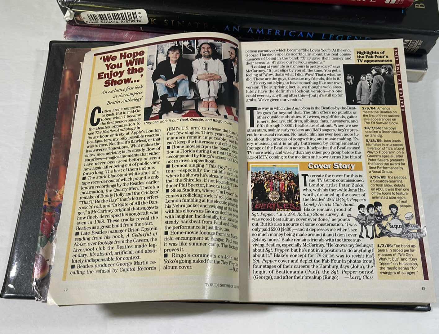 Photo 1 of BIOGRAPHY BOOKS, LAS VEGAS INFORMATION GUIDE & VINTAGE TV GUIDE COVER BEATLES 1995