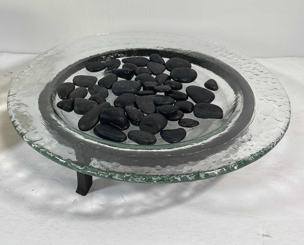 Photo 1 of CANDLE DISPLAY GLASS DISH & ROD IRON STAND