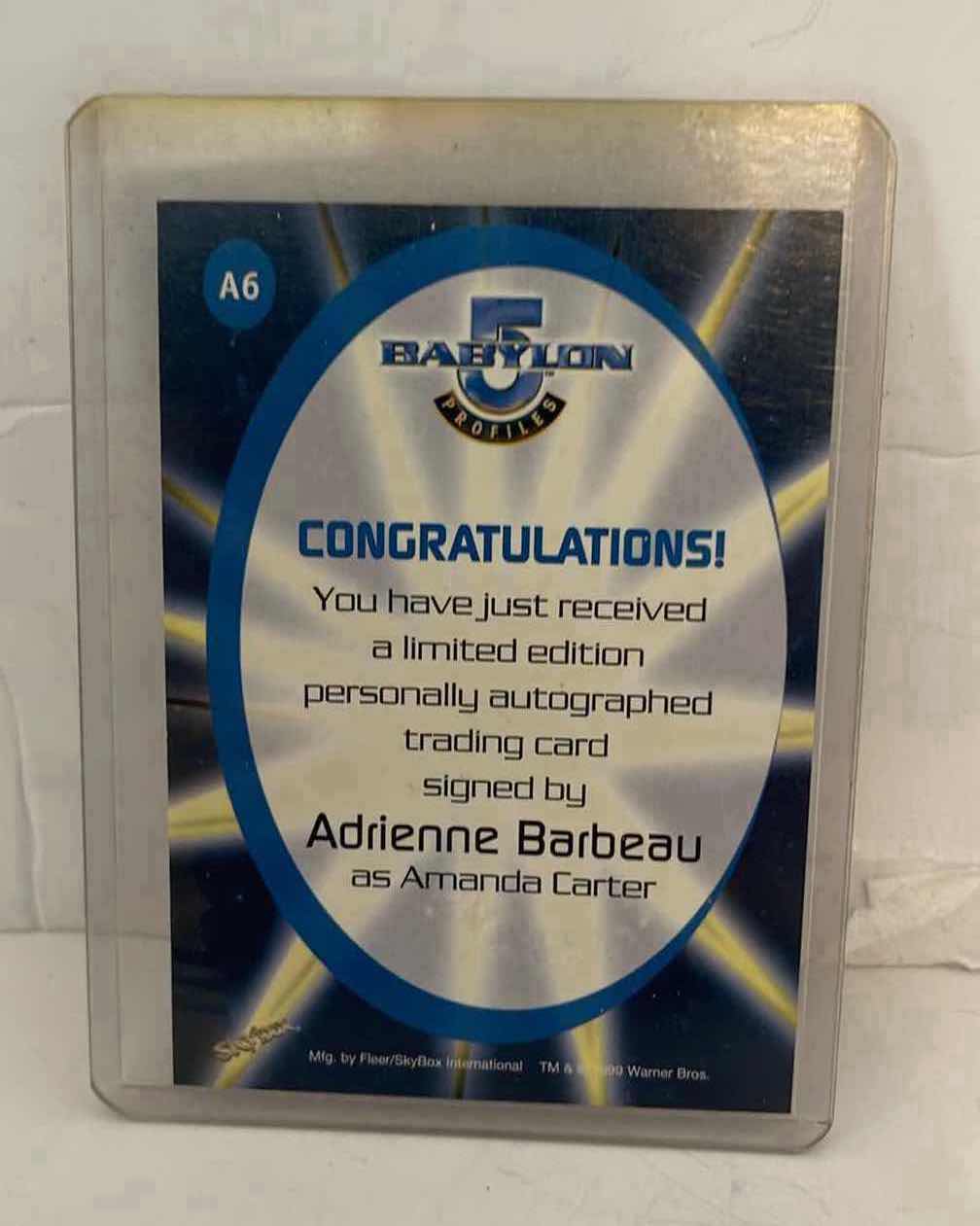 Photo 1 of ADRIENNE BARBEAU SIGNED TRADING CARD