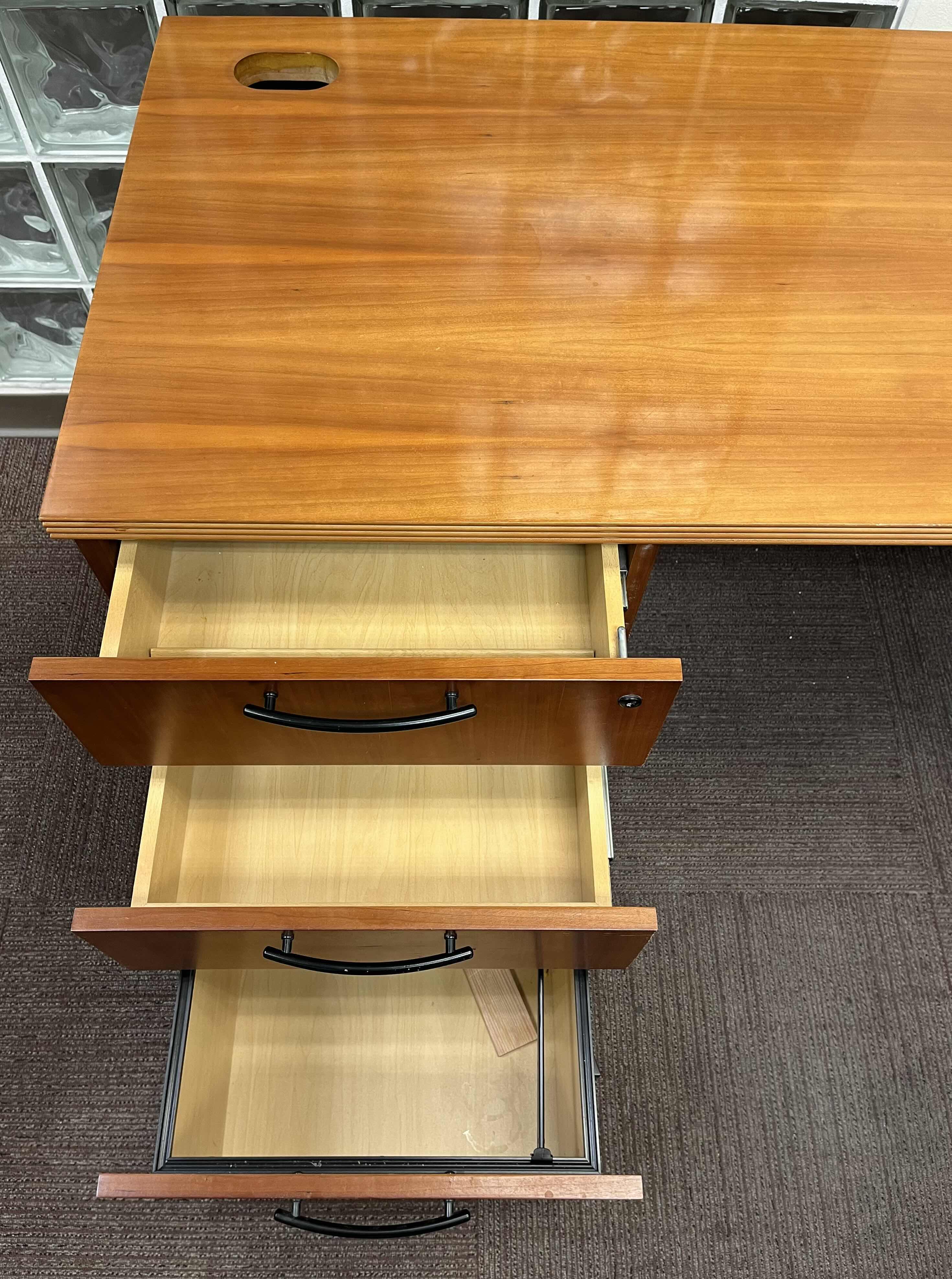 Photo 6 of RED OAK WOOD 2 TONE 5 DRAWER OFFICE COMPUTER DESK 72” X 25” H30”