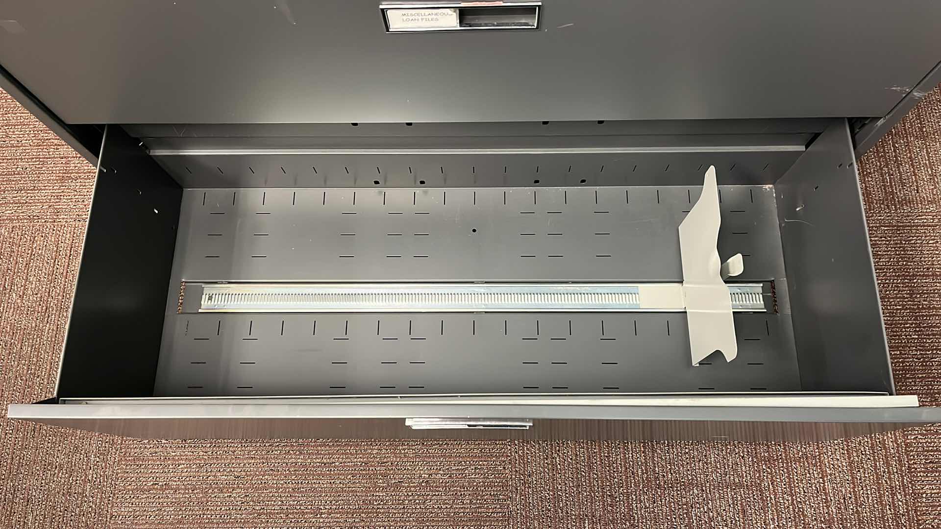 Photo 7 of STEELCASE BROADSIDES 5 DRAWER GRAY METAL LATERAL FILE CABINET 42” X 18” H64.5”