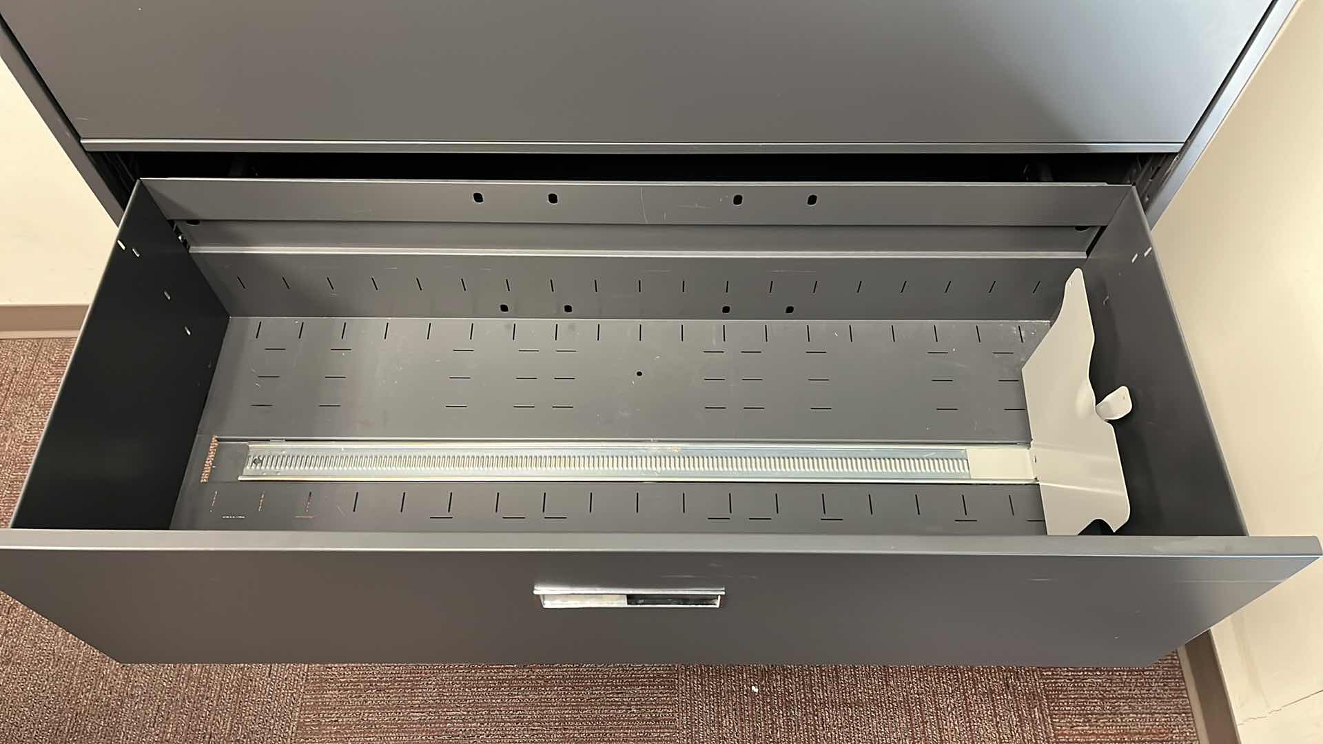 Photo 6 of STEELCASE BROADSIDES 5 DRAWER GRAY METAL LATERAL FILE CABINET 42” X 18” H64.5”