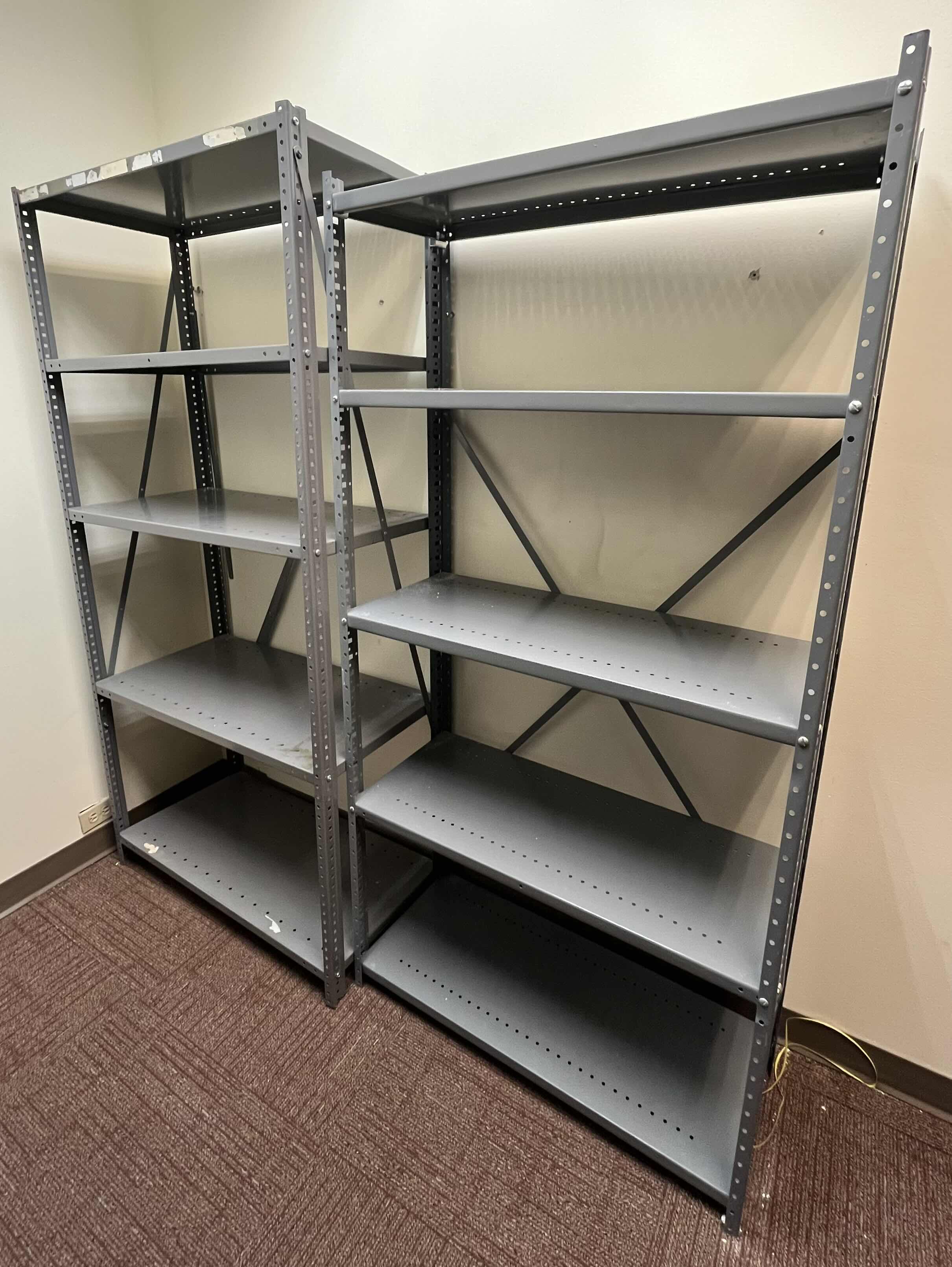 Photo 1 of STEEL GRAY METAL WORK SHOP RACKS 72” X 18” H75.5” (OVERALL DIMENSIONS)