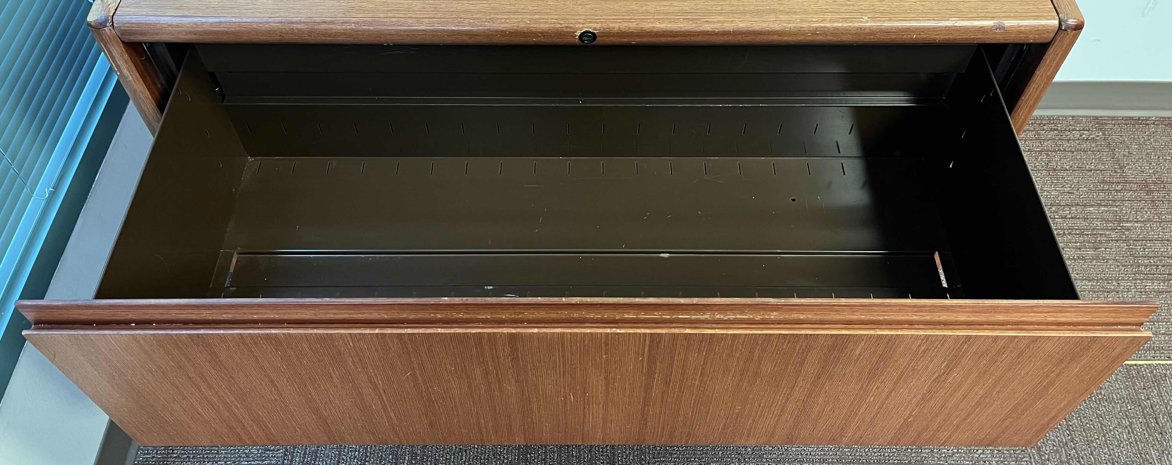 Photo 5 of STEELCASE MAHOGANY SOLID WOOD 2 DRAWER LATERAL FILE CABINET 45” X 20” H29.5”