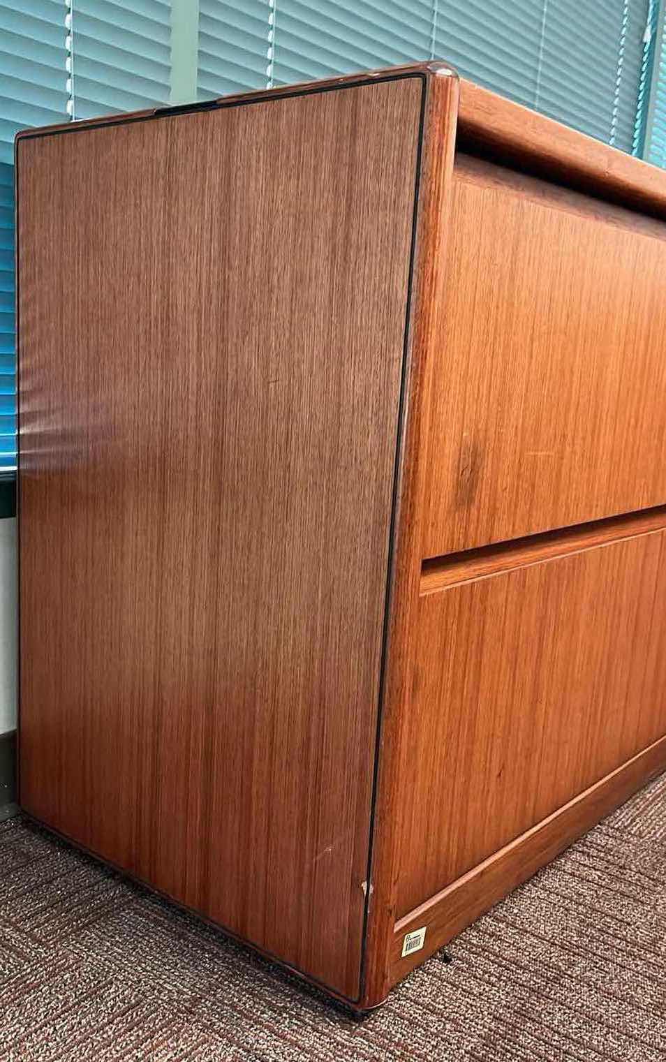 Photo 4 of STEELCASE MAHOGANY SOLID WOOD 2 DRAWER LATERAL FILE CABINET 45” X 20” H29.5”