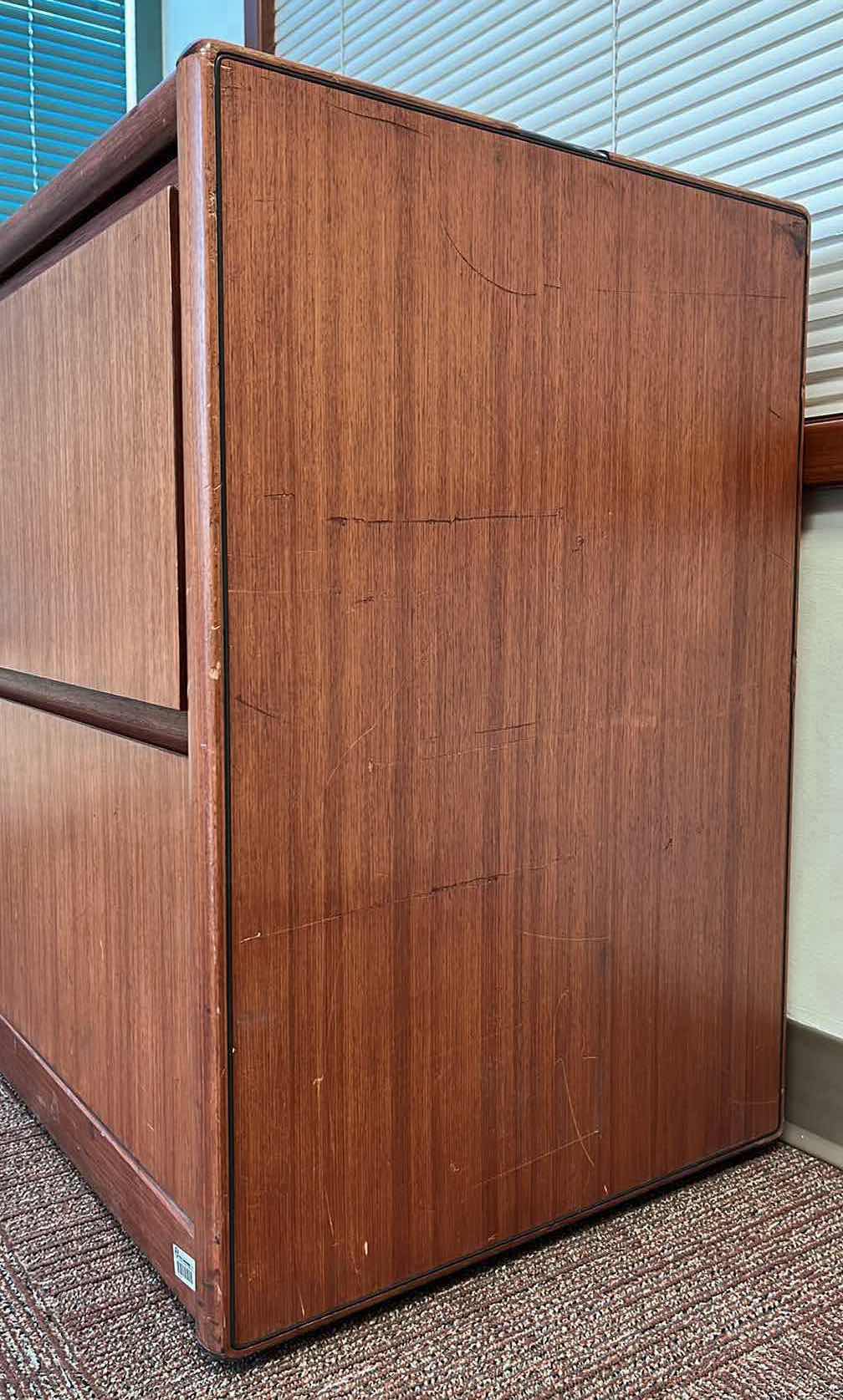 Photo 1 of STEELCASE MAHOGANY SOLID WOOD 2 DRAWER LATERAL FILE CABINET 45” X 20” H29.5”