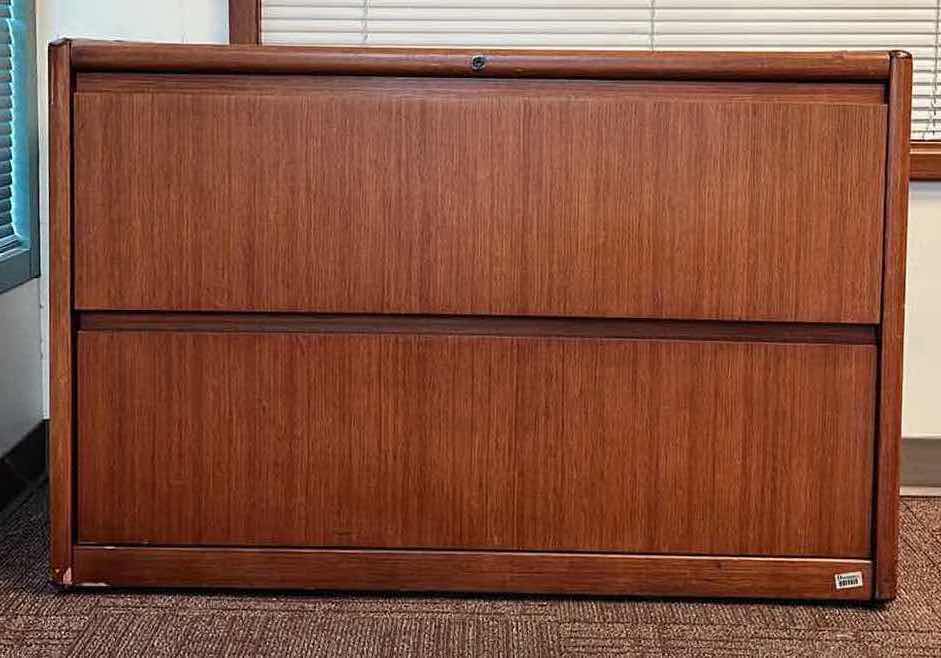 Photo 1 of STEELCASE MAHOGANY SOLID WOOD 2 DRAWER LATERAL FILE CABINET 45” X 20” H29.5”