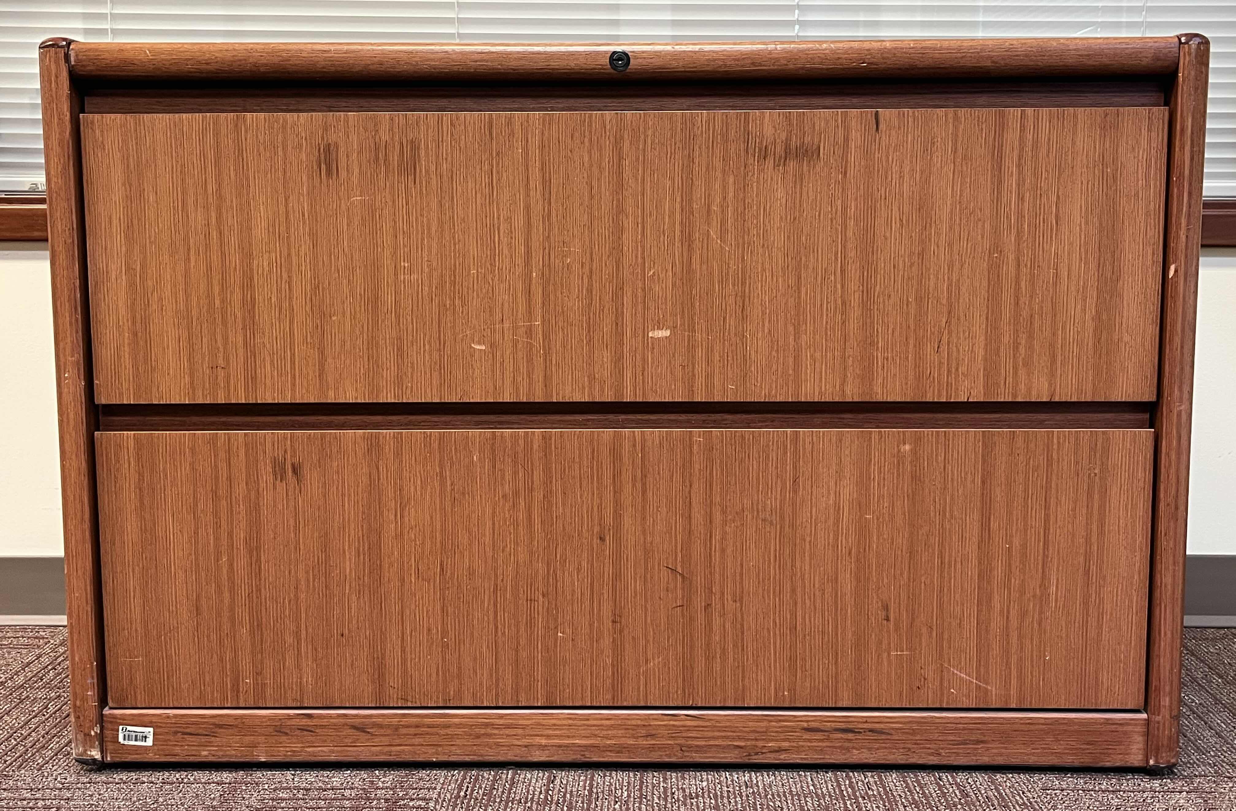 Photo 1 of STEELCASE MAHOGANY SOLID WOOD 2 DRAWER LATERAL FILE CABINET 45” X 20” H29.5”