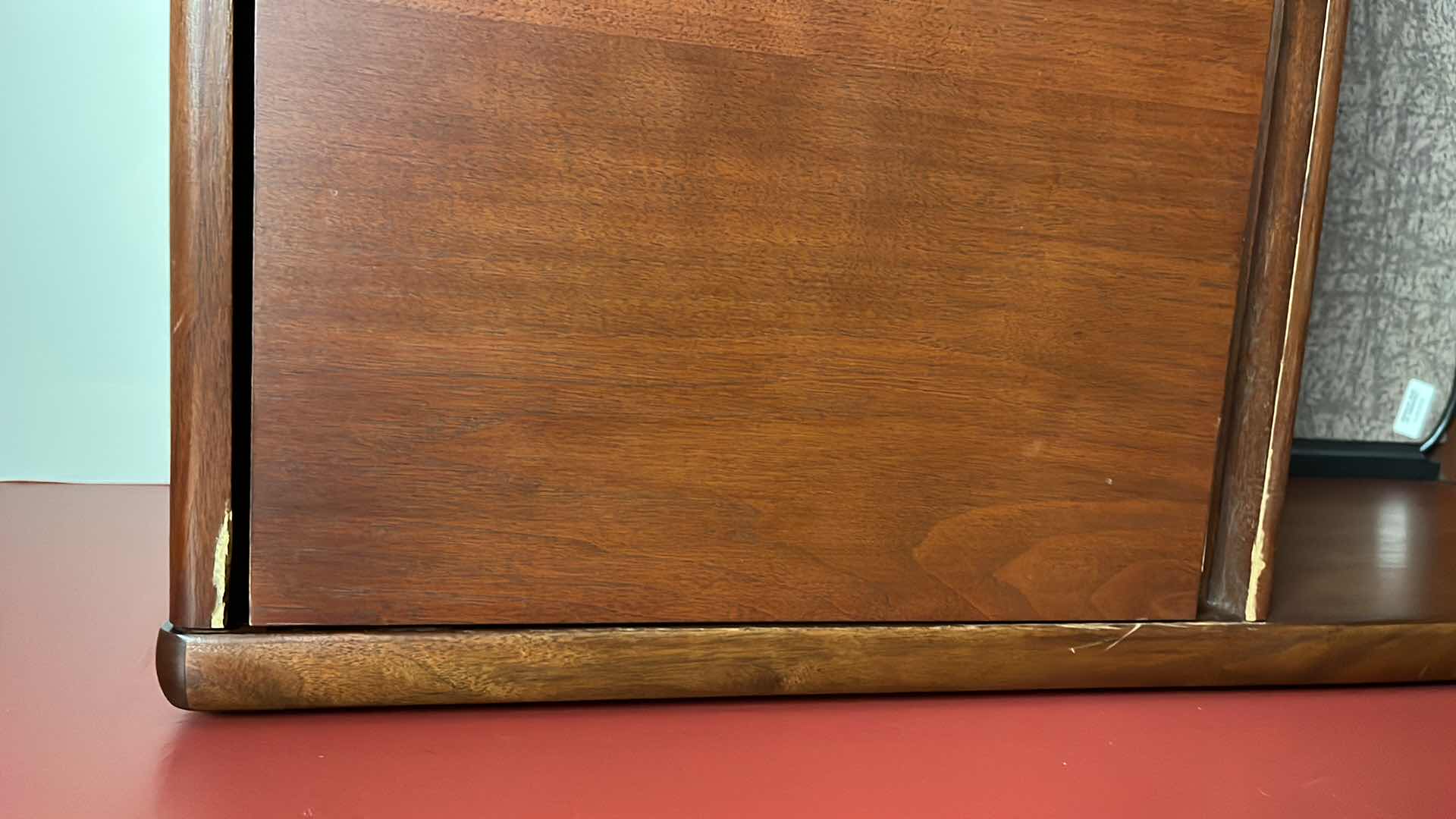 Photo 1 of STEELCASE CHERRY FINISH SOLID WOOD L SHAPE 6 DRAWER OFFICE DESK 90” X 93” H64.5”