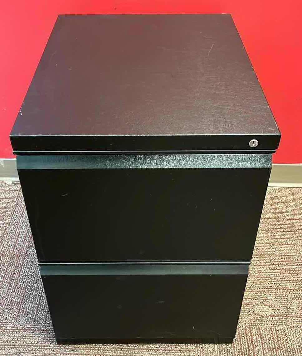 Photo 1 of MERIDIAN BLACK METAL FILE CABINET 18” X 22” 26.75”