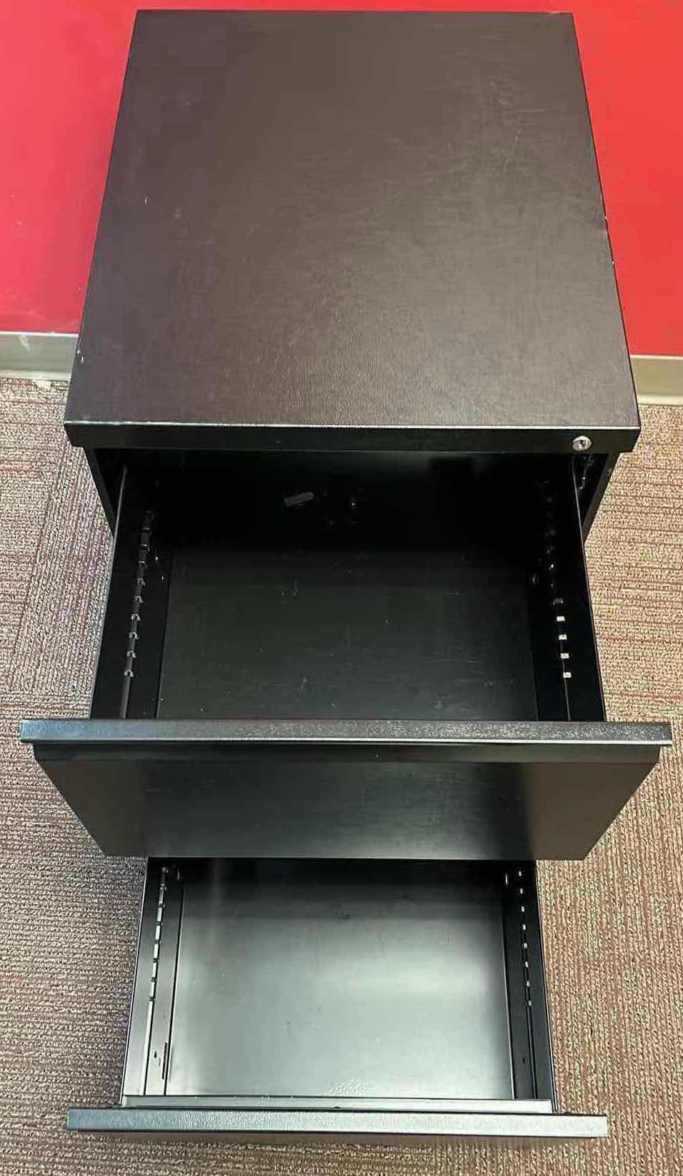 Photo 1 of MERIDIAN BLACK METAL FILE CABINET 18” X 22” 26.75”