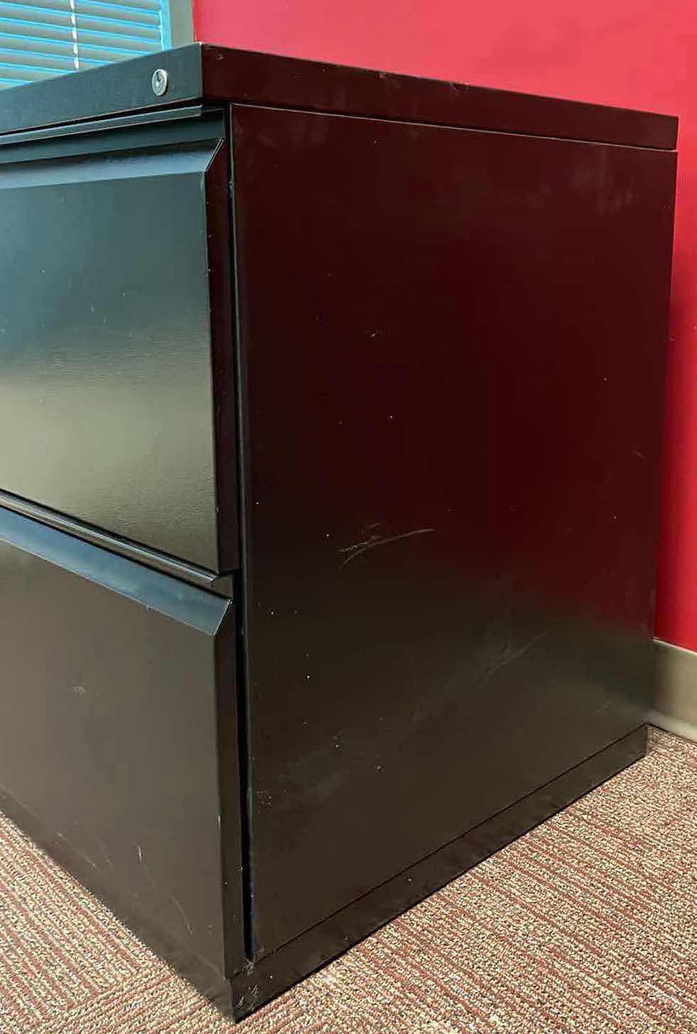 Photo 1 of MERIDIAN BLACK METAL FILE CABINET 18” X 22” 26.75”