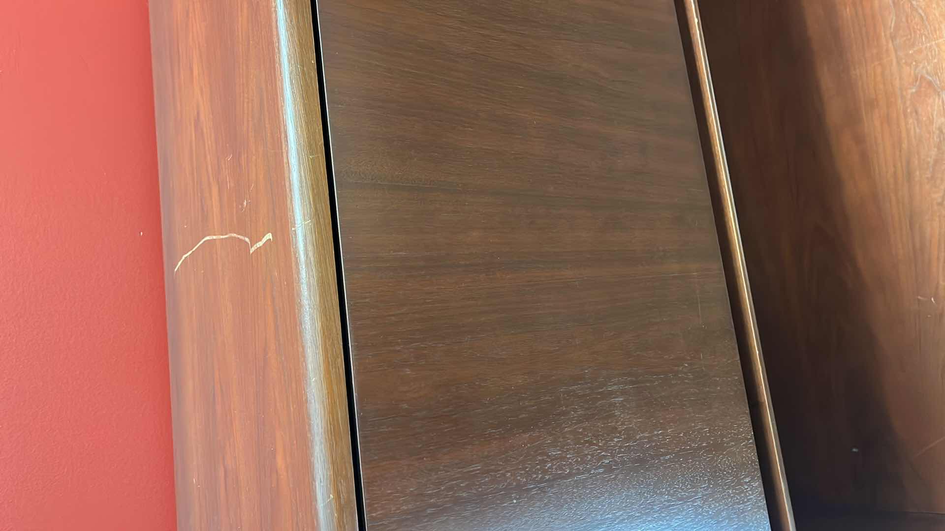 Photo 1 of STEELCASE CHERRY FINISH SOLID WOOD L SHAPE 6 DRAWER OFFICE DESK 90” X 93” H64.5”