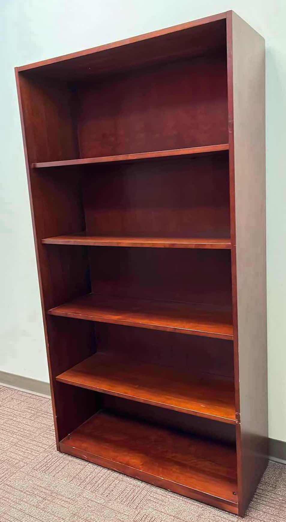 Photo 1 of MAHOGANY SOLID WOOD 5 TIER BOOKSHELF 35” X 15” H48”