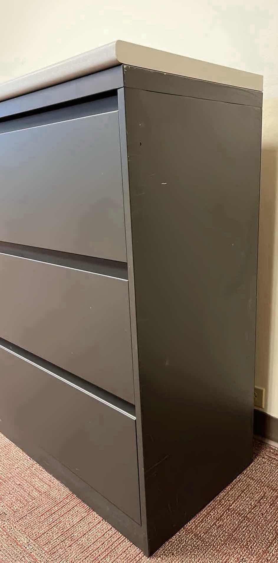 Photo 1 of STEELCASE GRAY METAL LATERAL FILE CABINET W REMOVABLE COUNTER TOP 42” X 18.75” H43”
