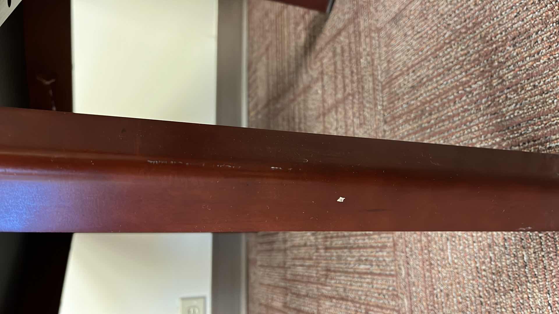 Photo 1 of CHERRY WOOD FINISH SIDE TABLE 30” X 30” H21.5”