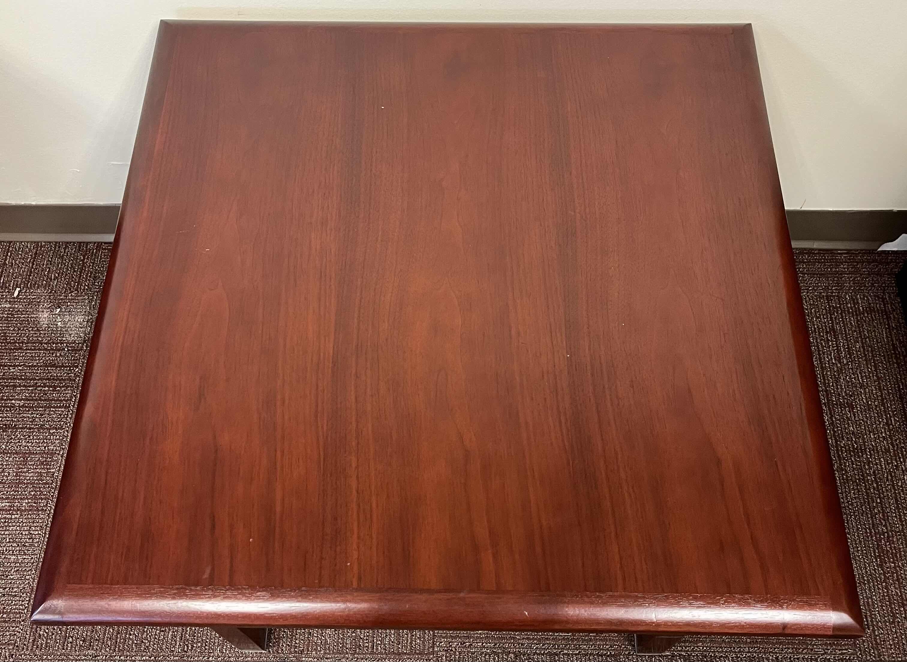 Photo 1 of CHERRY WOOD FINISH SIDE TABLE 30” X 30” H21.5”