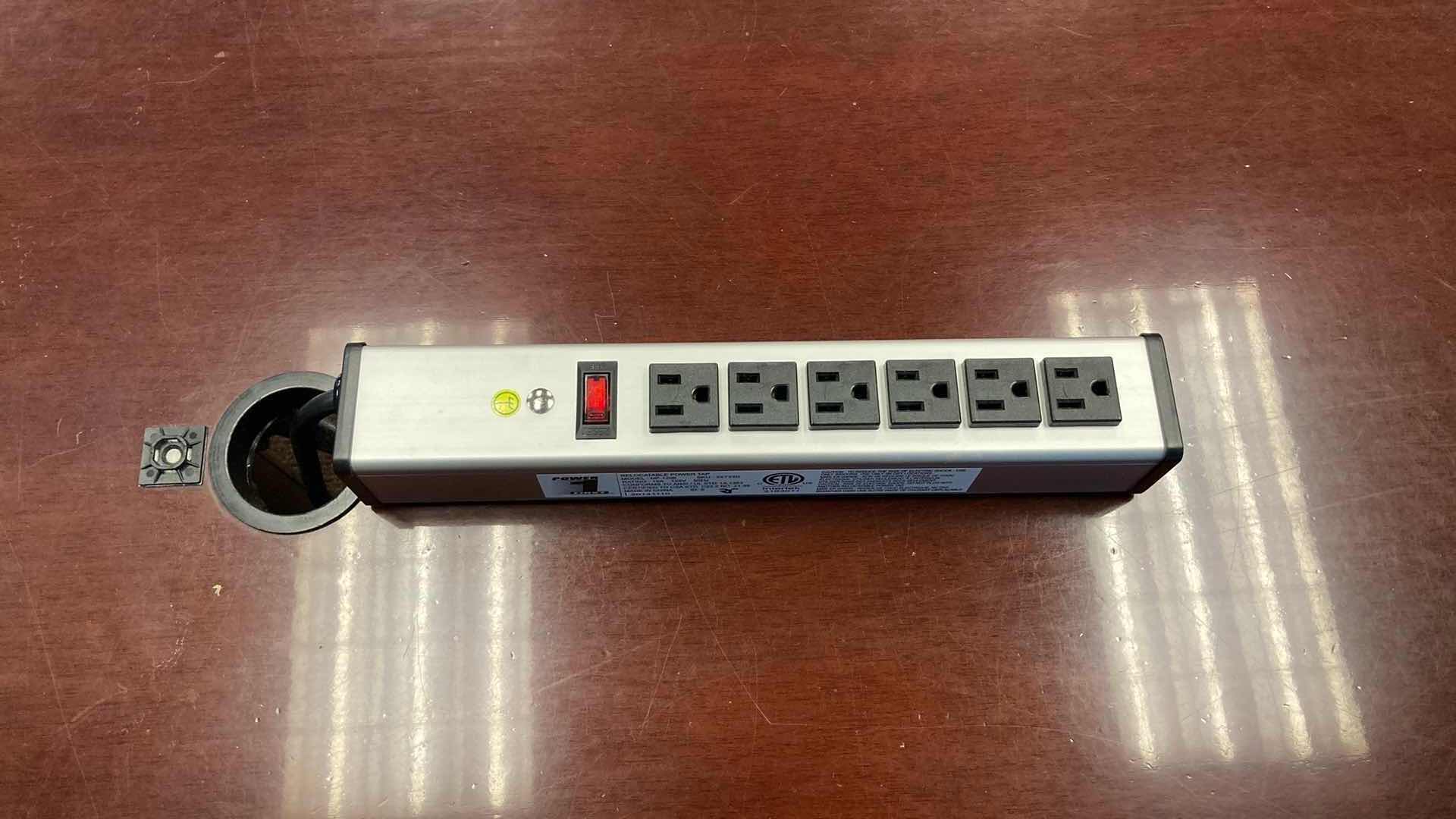 Photo 1 of MAHOGANY WOOD CONFERENCE TABLE W 2 POWER STRIPS 18’ft X 5’ft H2.5’ft