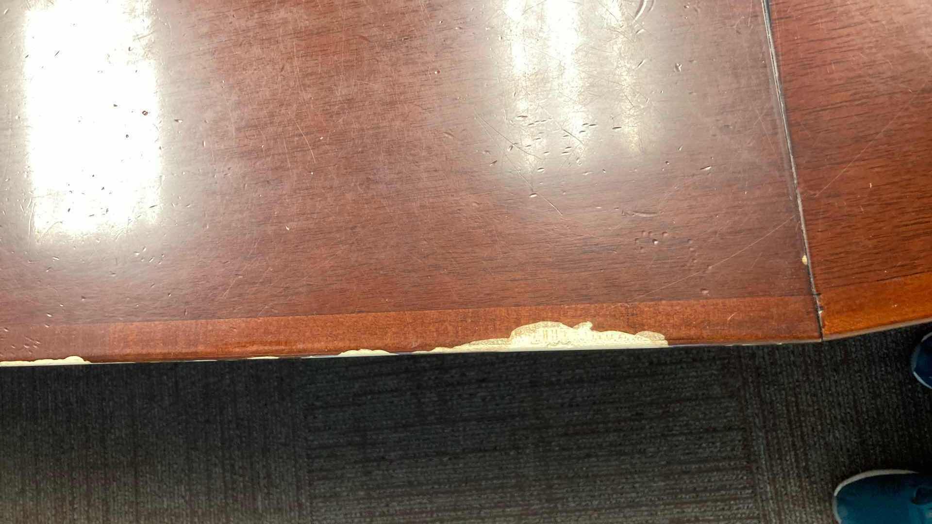 Photo 1 of MAHOGANY WOOD CONFERENCE TABLE W 2 POWER STRIPS 18’ft X 5’ft H2.5’ft