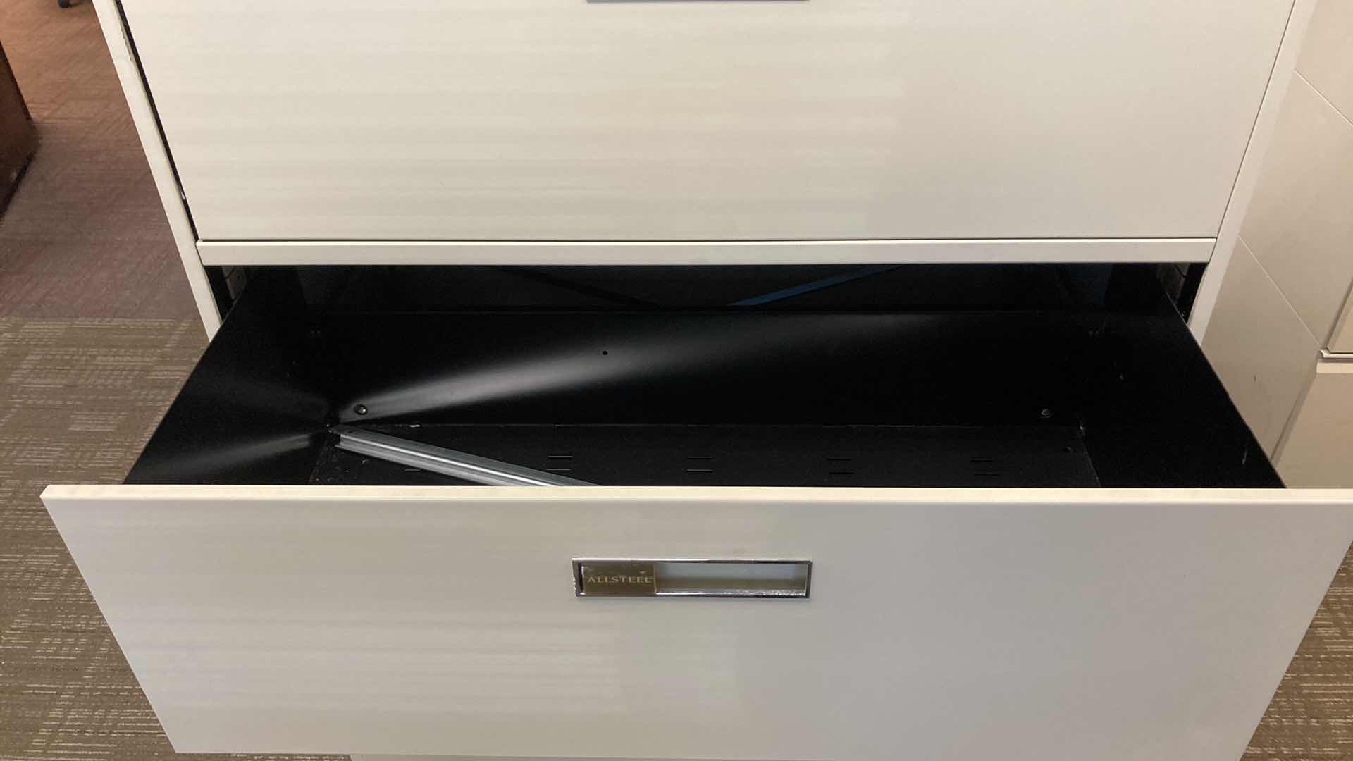 Photo 5 of ALLSTEEL OFF WHITE 4 DRAWER LATERAL FILING CABINET 36” X 18” H53”